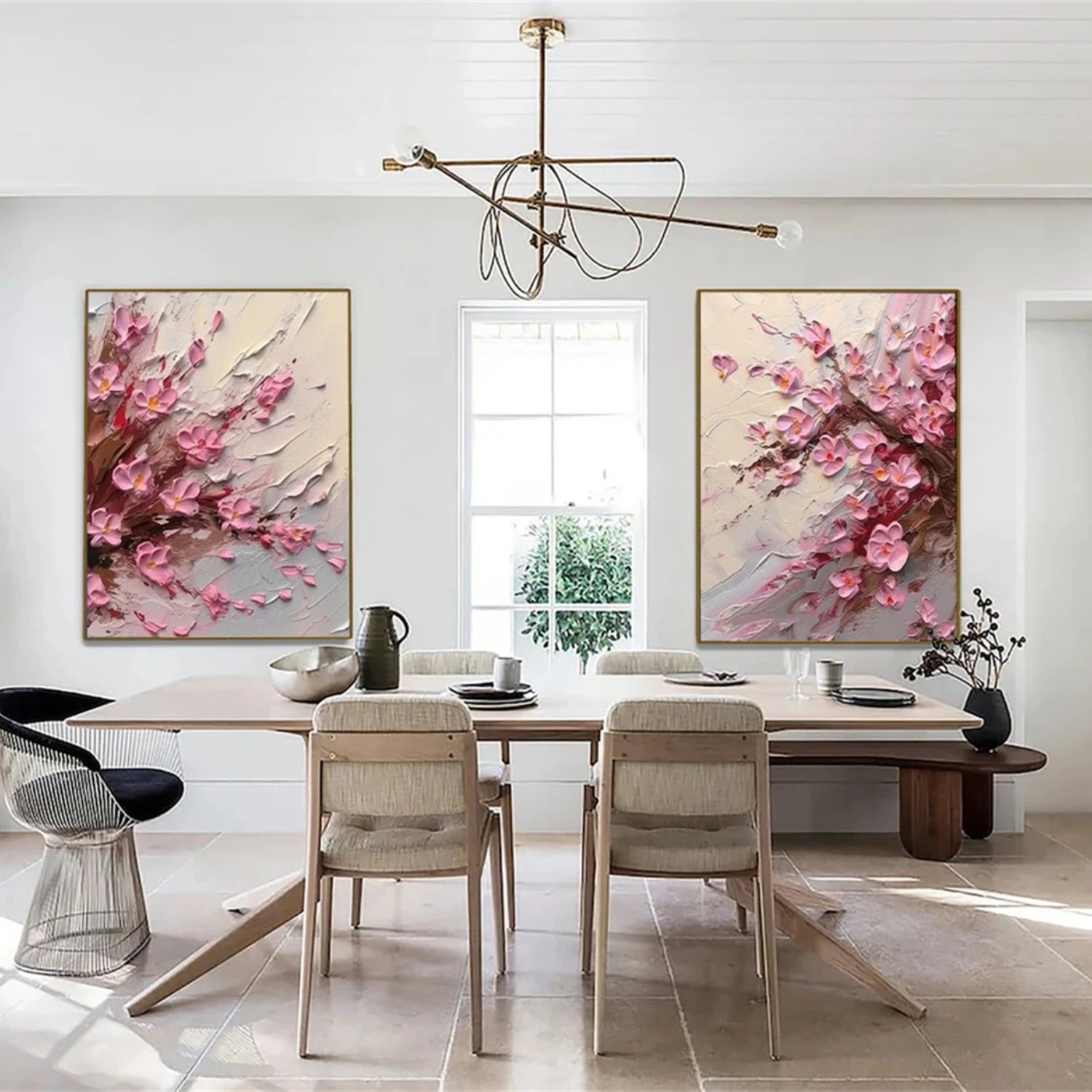 Flower and Tree Painting Set of 2 - Premium Wall Art Decor for Living Room, Bedroom & Office | #FT145