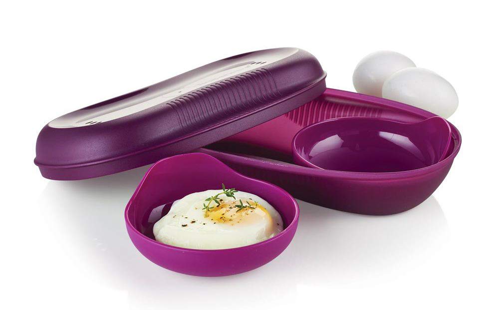 Tupperware Microwave Breakfast Maker Set in Rhubarb - Quick & Easy Breakfast Solution for Busy Mornings | Perfect for Omelets, Scrambled Eggs & More