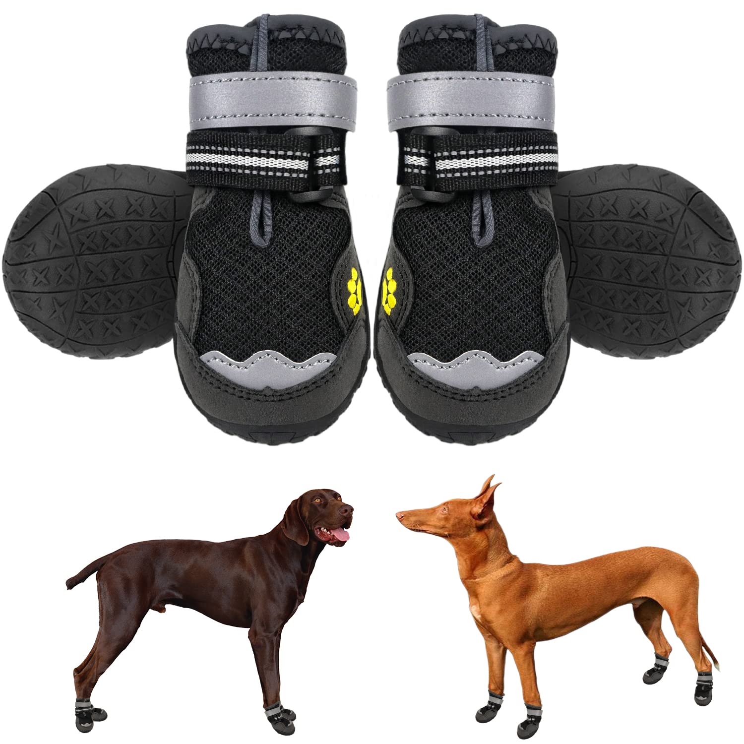 **Waterproof Dog Boots for All Seasons - Paw Protectors for Hot Pavement, Rain & Snow | Durable Dog Shoes for Small, Medium & Large Dogs - Perfect for Walking, Hiking & Outdoor Adventures**