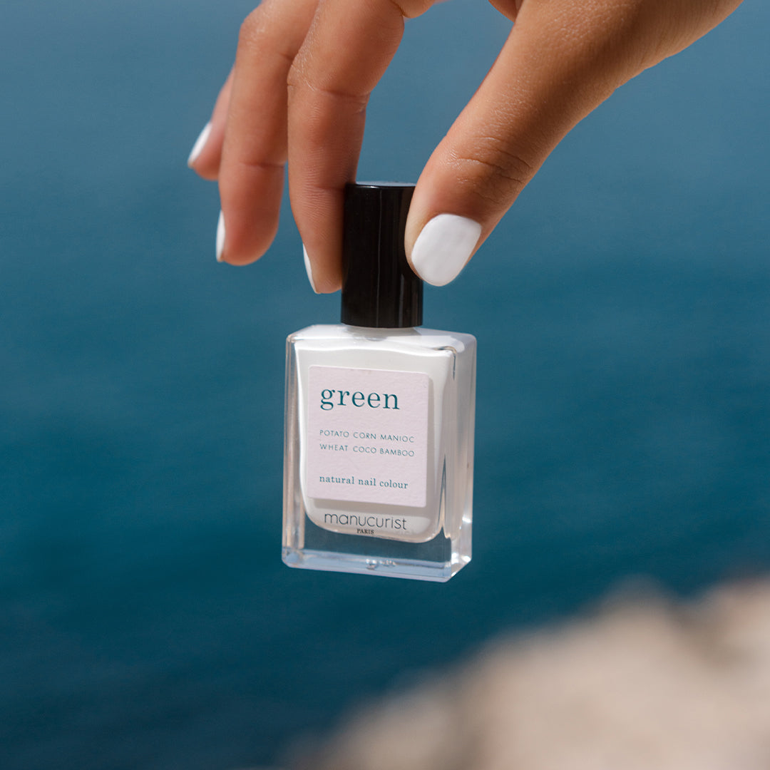 Green Nail Polish - Milky White Vegan Nail Lacquer | Long Lasting Chip-Resistant Formula | Perfect for Spring Nail Art & Everyday Wear