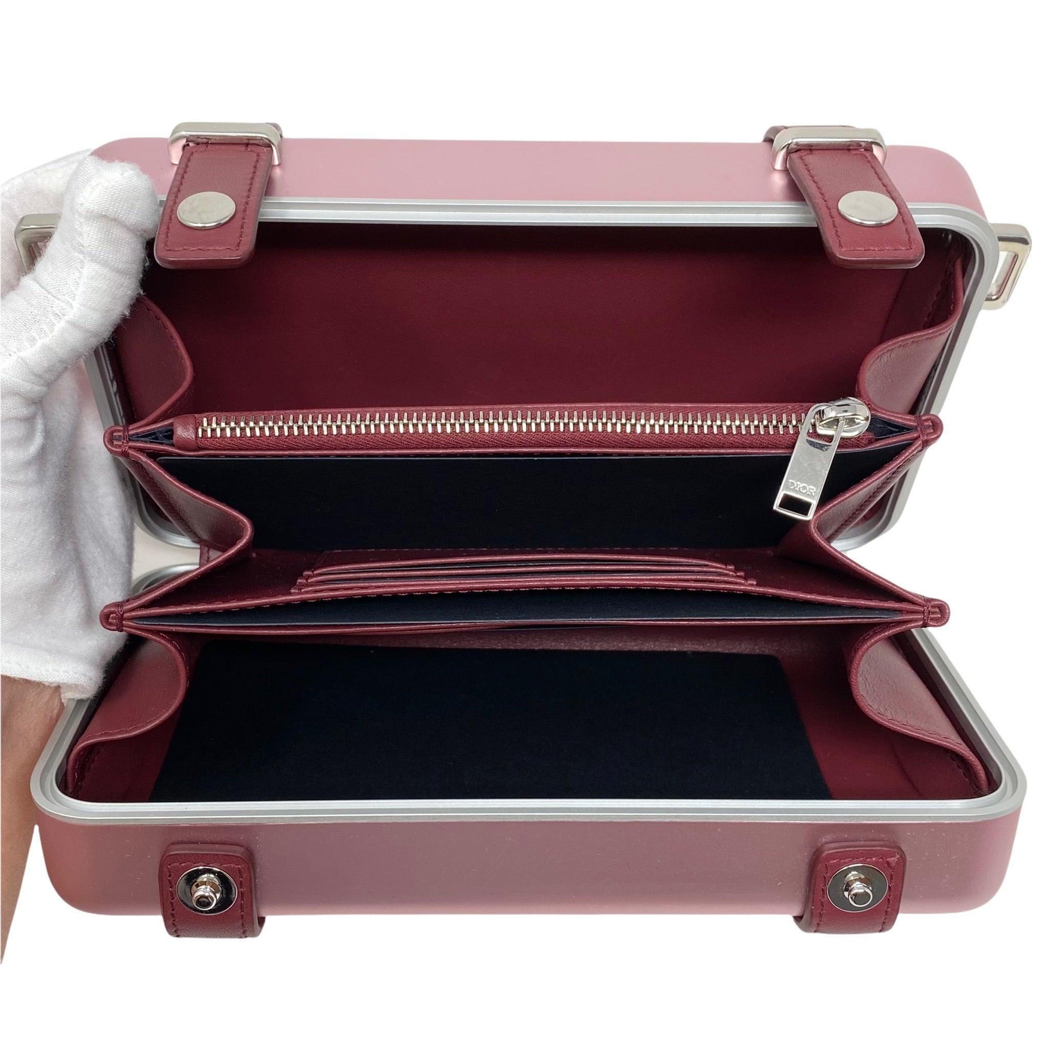 Dior x Rimowa Rose Aluminum Personal Clutch Bag - Luxury Designer Clutch for Women | Perfect for Parties, Travel & Special Occasions