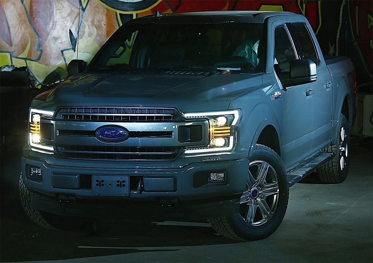 18-20 Ford F150 LUXX Series LED Projector Headlights - Black Housing for Enhanced Night Visibility | Perfect for Off-Roading & Night Driving