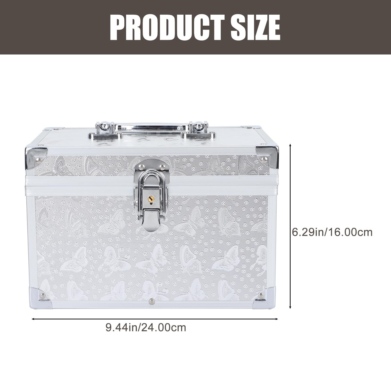 DOITOOL 1pc Metal Pedicure Kit & Manicure Supplies Case - Portable Travel Tool Box for Makeup Storage, Jewelry Organizer & Medicine Storage - Perfect for Salon, Home Use & On-the-Go Nail Care