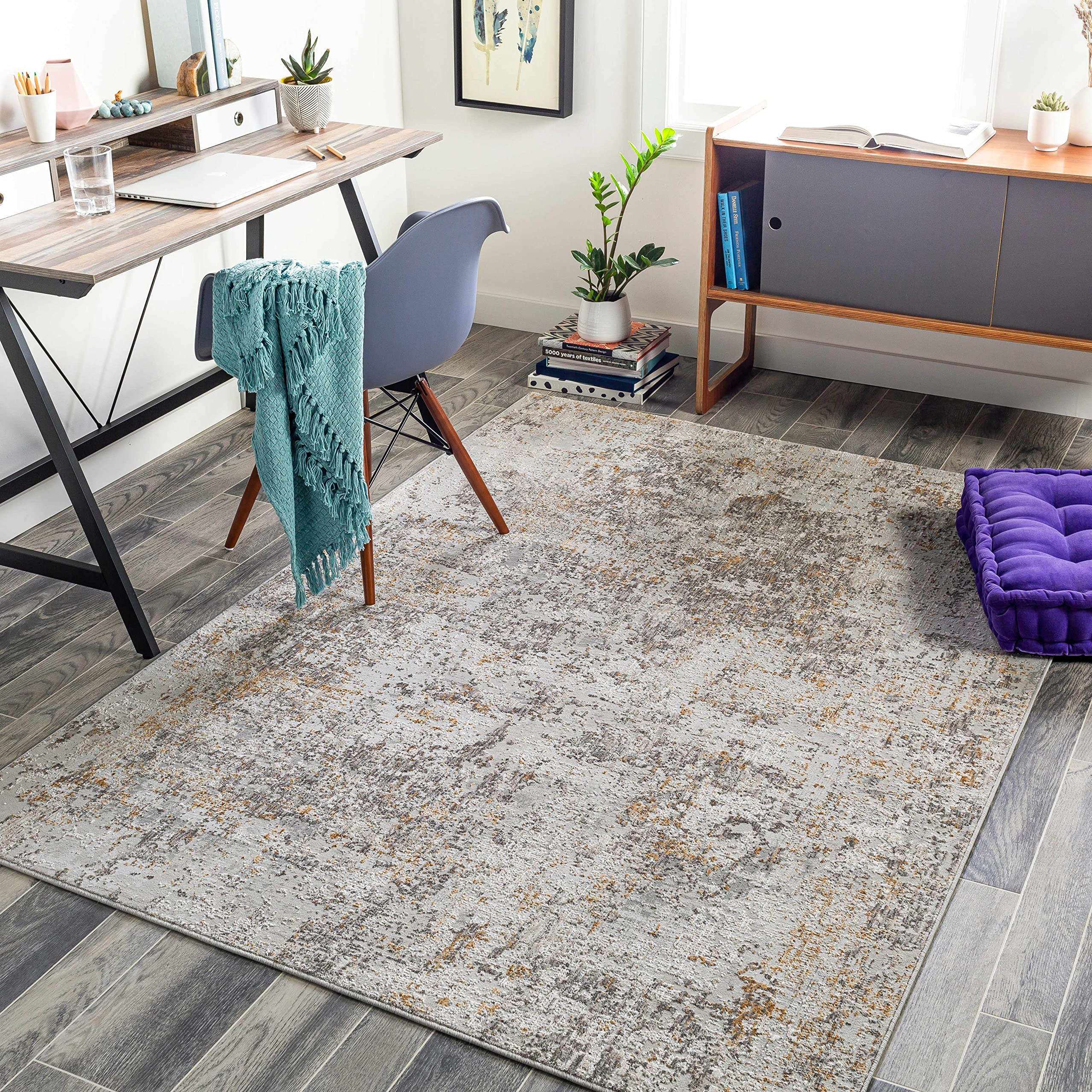 Hauteloom Hirwaun Modern Area Rug - Gray & Brown - 7'10