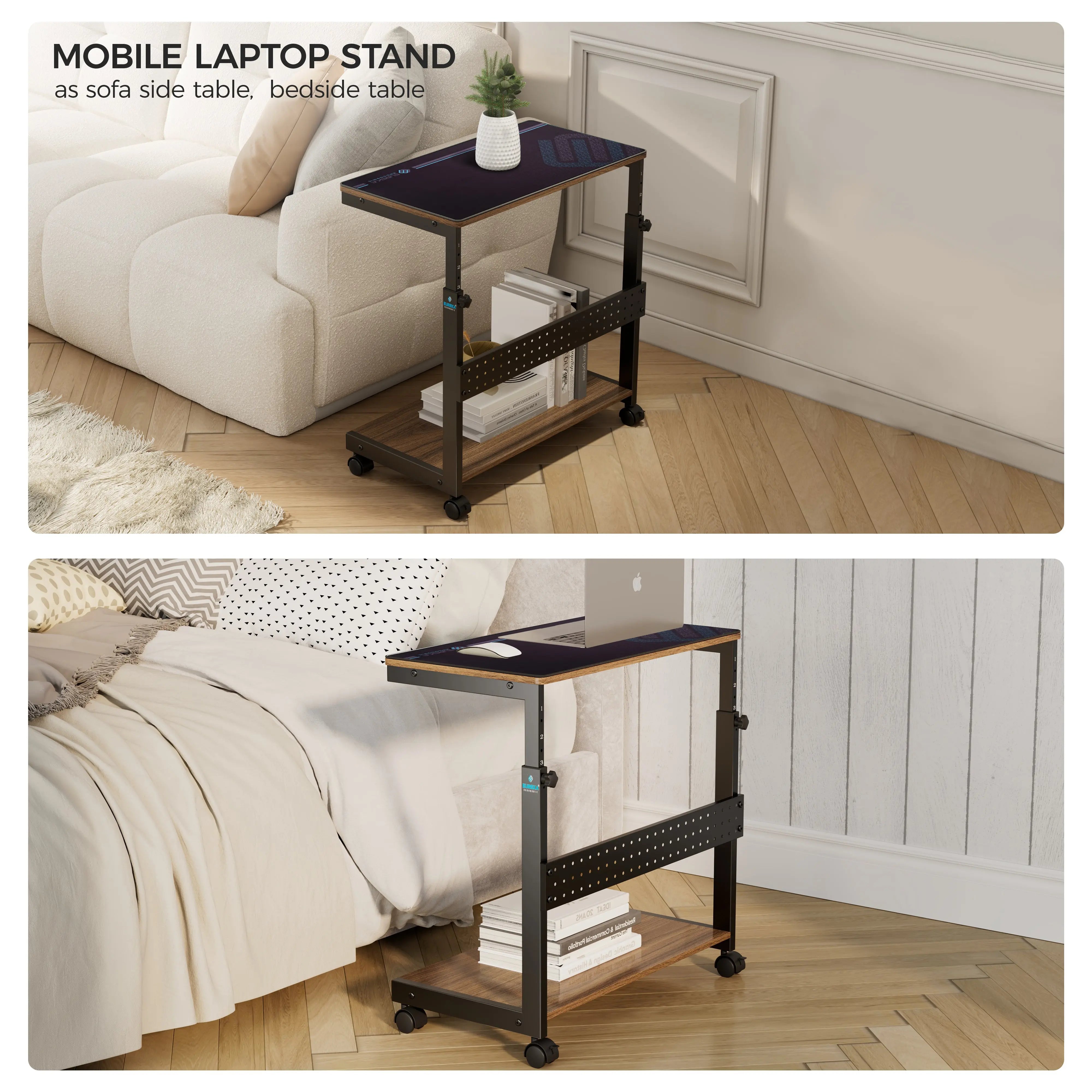 Adjustable Mobile CPU Cart with Wheels - Portable Computer Stand for Office, Home & Gaming Setup - Ergonomic Workspace Solution