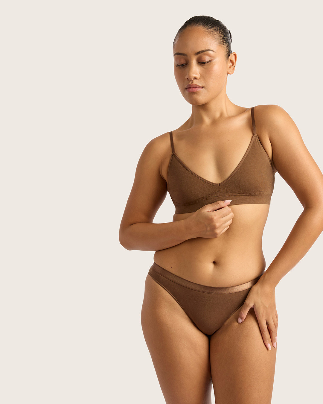 LYOLYTE Triangle Bralette - Comfortable Wireless Lace Bralette for Women | Perfect for Yoga, Lounge & Everyday Wear