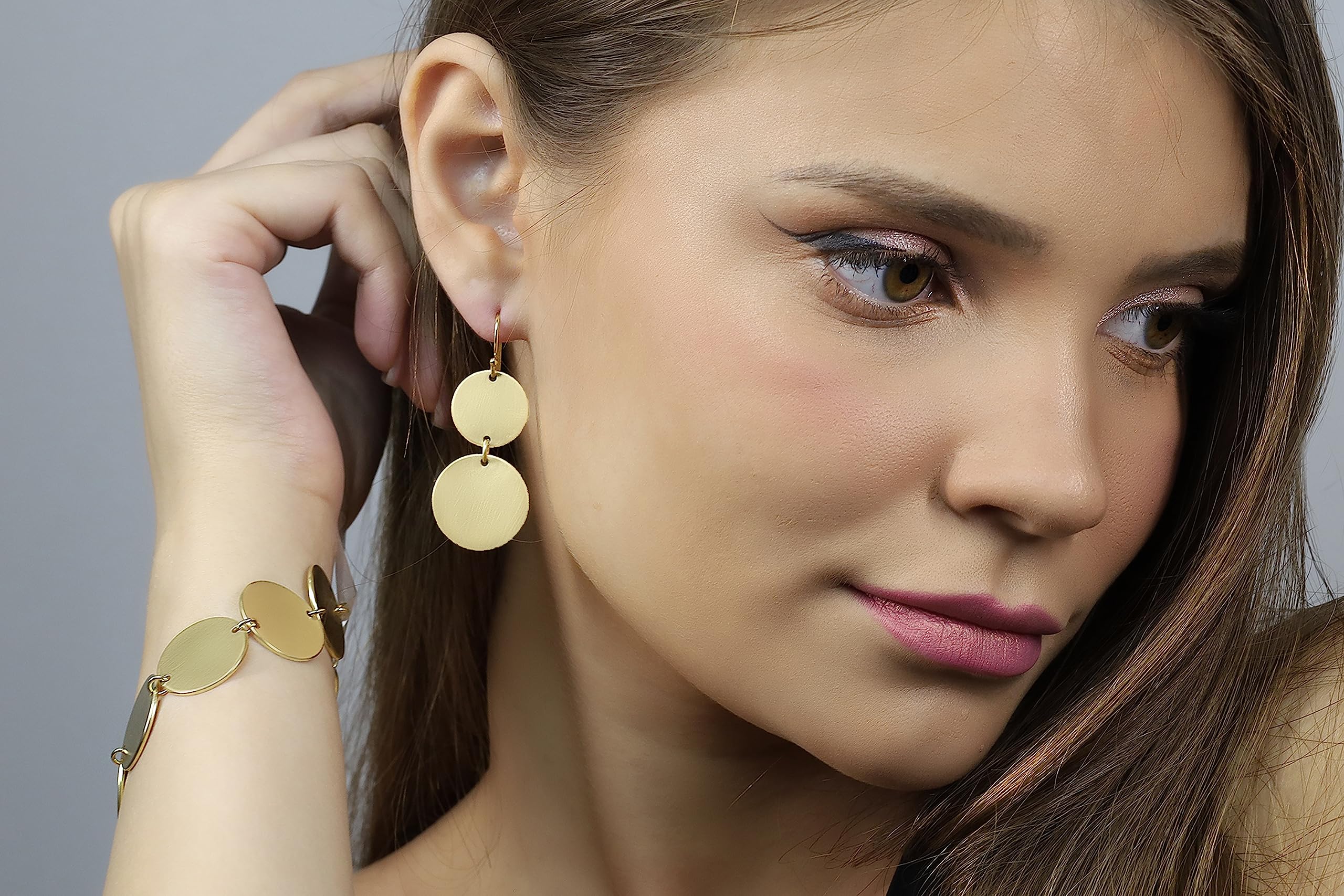 14K Gold Coin Bracelet for Women - Elegant Brushed Matte Finish - Perfect Bridal & Bridesmaid Jewelry Gift - Ideal for Weddings, Anniversaries & Special Occasions
