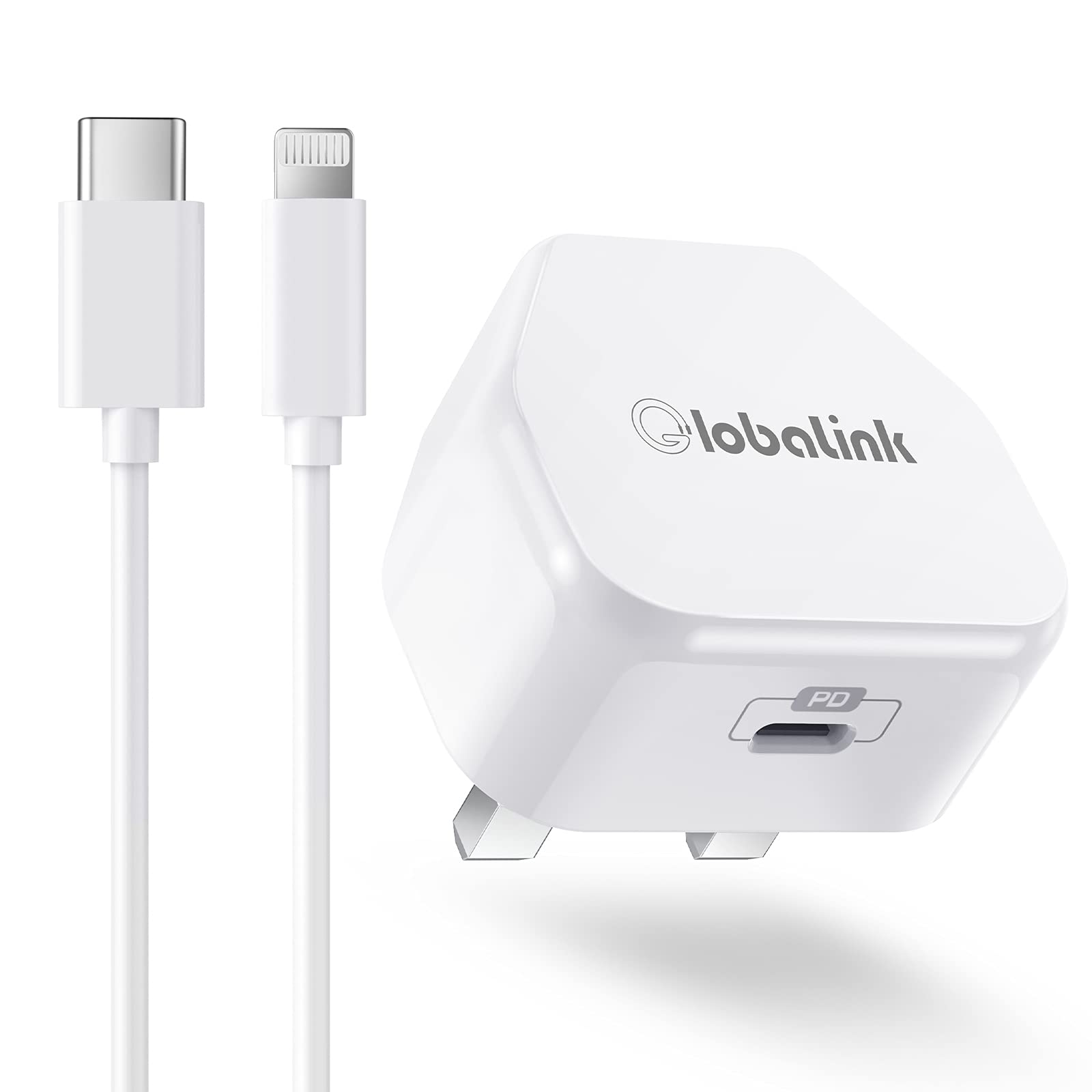 MFi Certified 20W USB C Fast Charger with 2M USB-C to Lightning Cable - PD3.0 Quick Charge Adapter for iPhone 13/12/11/XS/SE - Perfect for Home, Office & Travel Charging