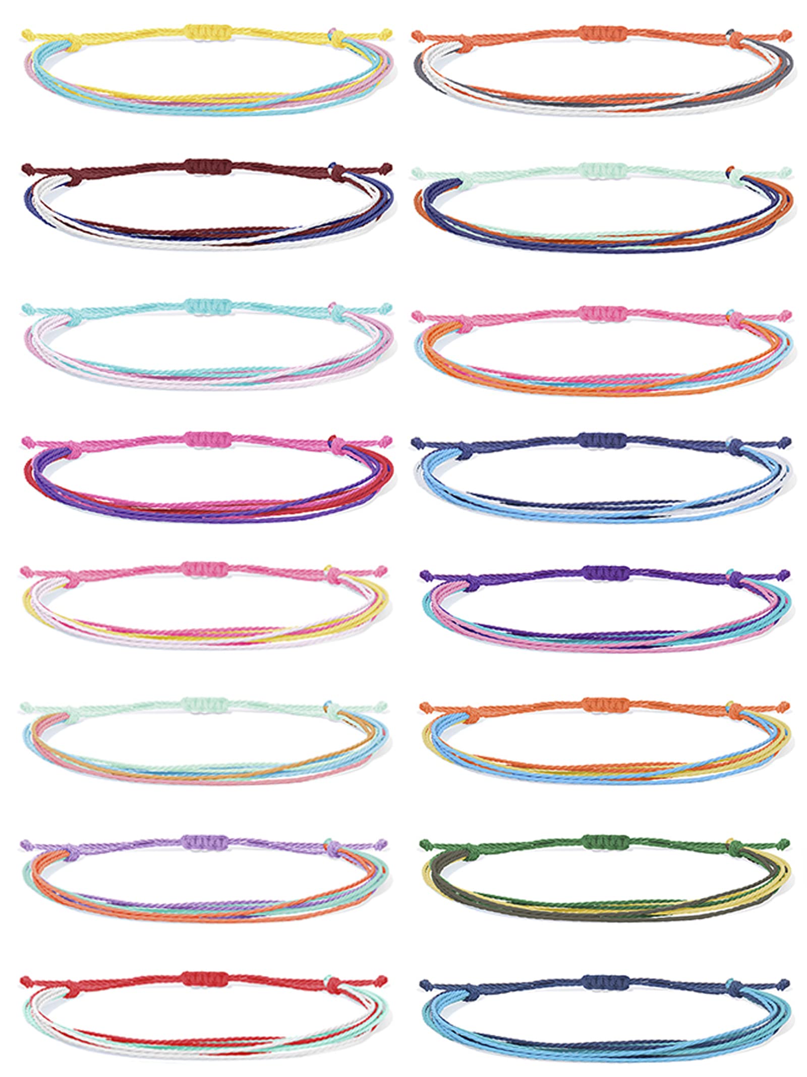 Boho Waterproof Braided String Bracelets for Women - Pack of Friendship & Surfer Wave Bracelets - Summer Jewelry Gifts for Teen Girls (Perfect for Beach, Festival, and Everyday Wear)