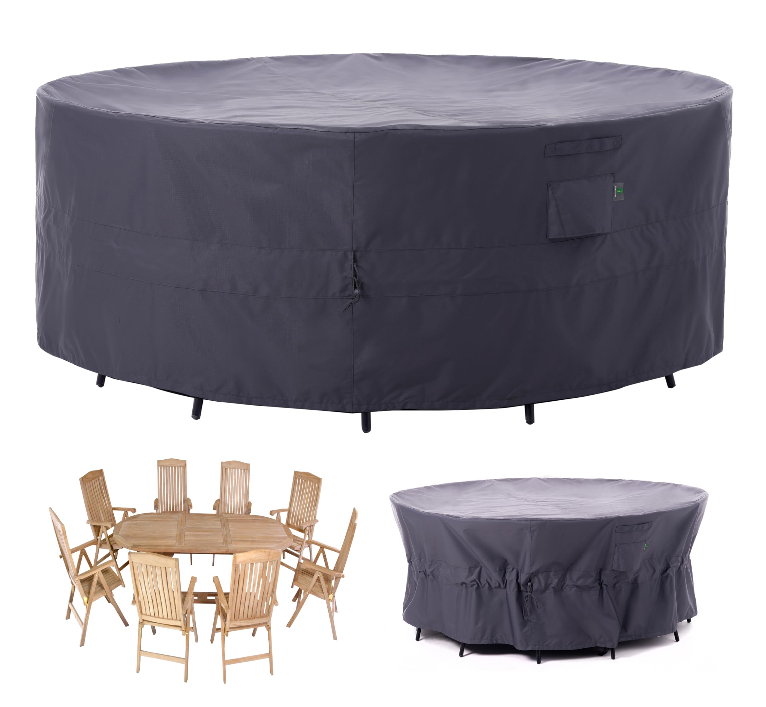 Heavy Duty Waterproof Outdoor Furniture Cover - UV & Wind Resistant, Tear Proof Patio Chair Cover for All Weather Protection, Grey, 96