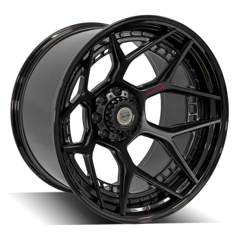 4PF6 Forged Wheels 24x14.0 Matte Black Center Gloss Black Barrel - 8x180mm Bolt Pattern 124.1mm Hub - Perfect for Trucks & SUVs Custom Builds