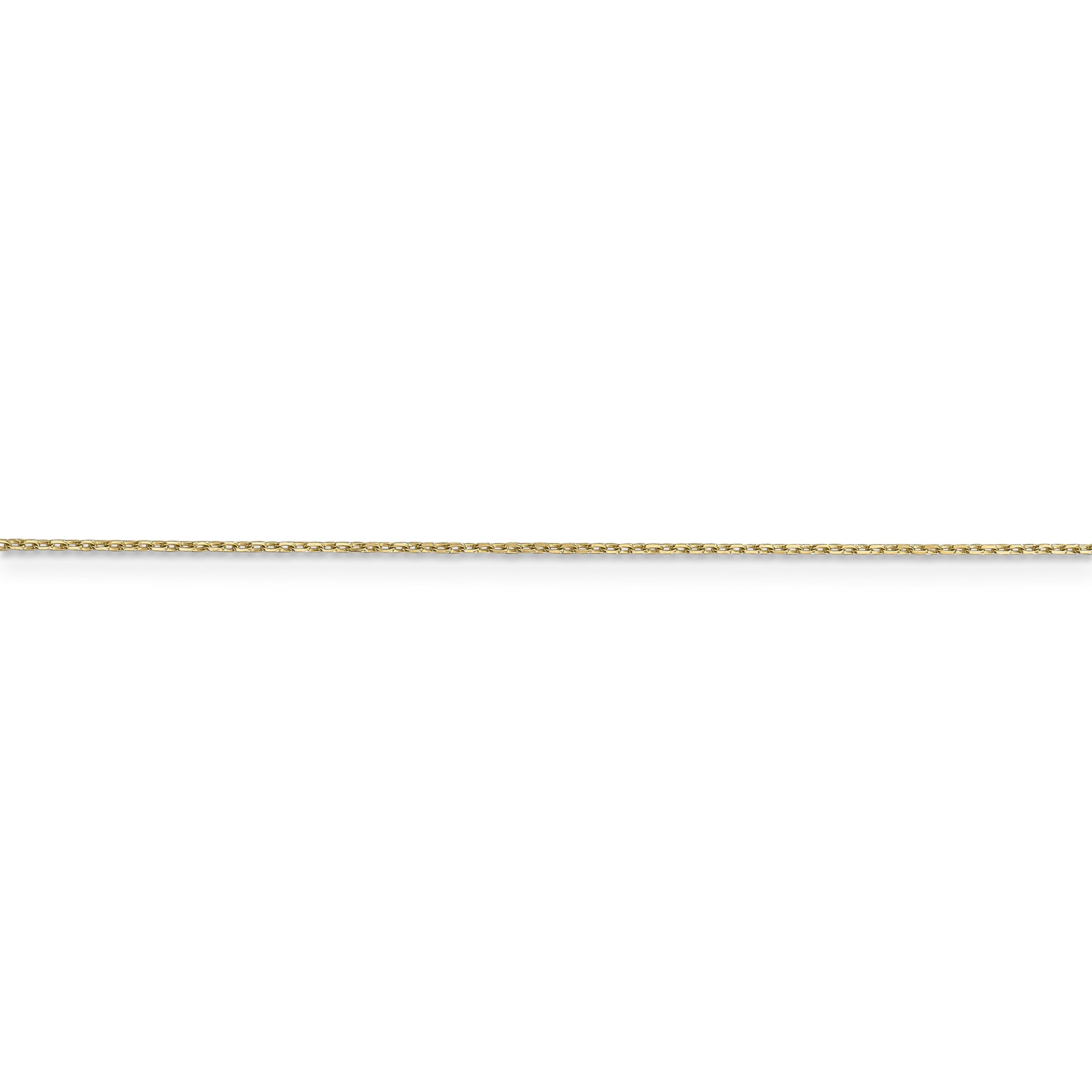 14K Yellow Gold 16 Inch 0.6mm Diamond-Cut Cable Necklace Chain for Women - Elegant Layering Piece for Everyday Wear, Gift Giving & Special Occasions