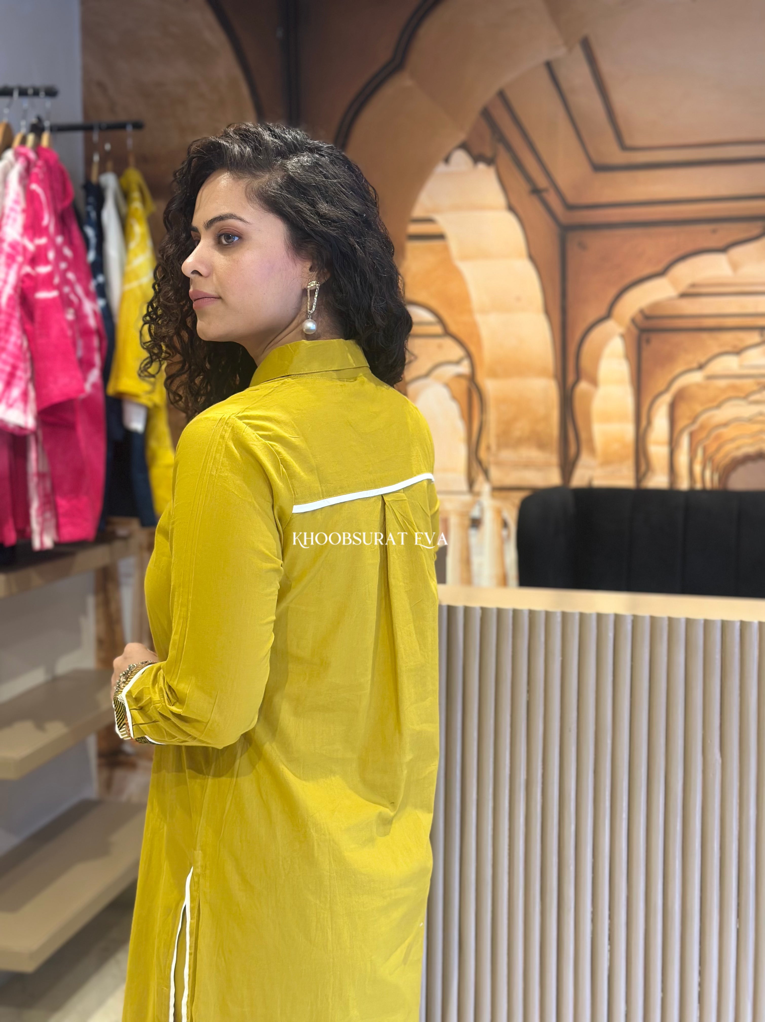 Stanley Yellow Kurta Set for Men - Traditional Indian Cotton Kurta Pajama Outfit - Perfect for Festivals, Weddings & Cultural Events