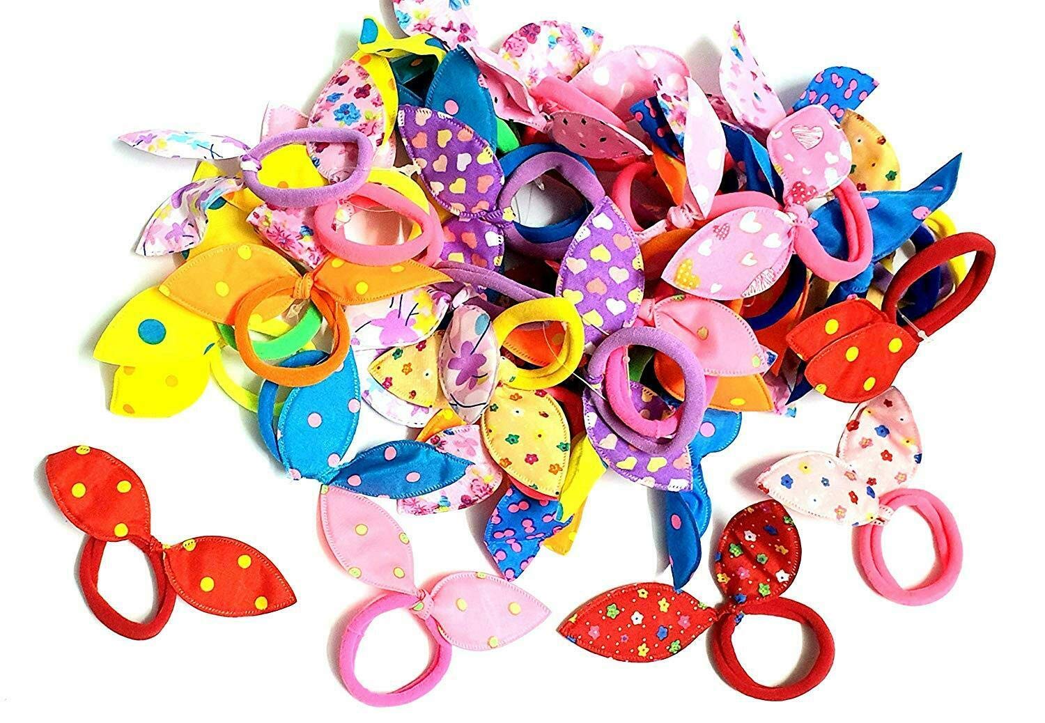BAKEFY 12 Pack Rabbit Rubber Hair Ties - Thick Cotton Seamless Ponytail Holders for Thick, Heavy & Curly Hair - Soft Hair Elastics & Hair Bands (Perfect for Workouts, Yoga, Office & Daily Styling)