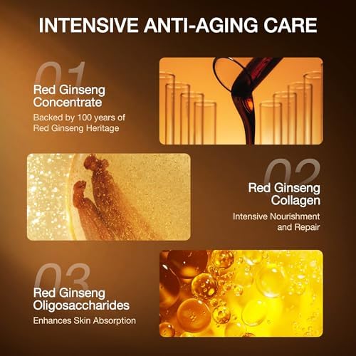 Donginbi Red Ginseng Power Repair Essential Skin Care Set - Anti-Aging Face Essence, Wrinkle Reduction, Korean Beauty Routine | Perfect for Daily Skincare & Easter Gift Baskets
