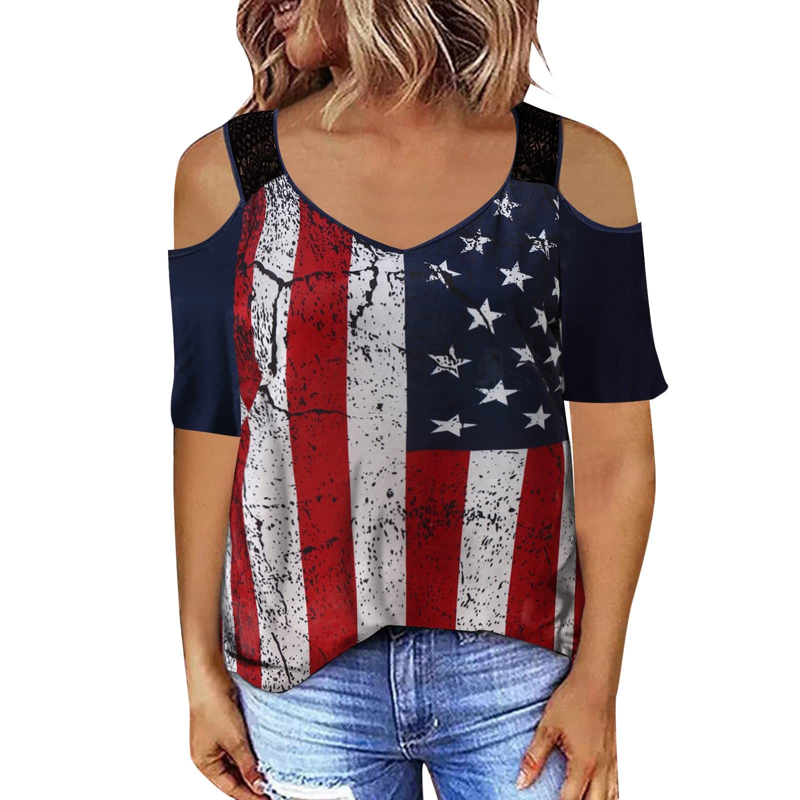 Women's Floral Print Short Sleeve V-Neck T-Shirt - Summer Casual Tunic Top with Side Split Design | Perfect for Beach Outings, Vacation Wear & Everyday Comfort