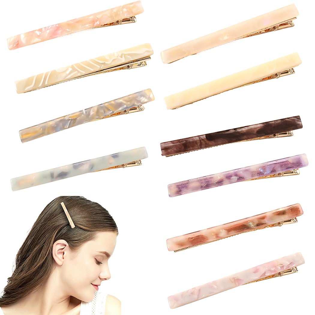 COSYOO 10PCS Alligator Hair Clips - Acrylic Fashion Hair Accessories for Women, Handmade Elegant Duckbill Barrettes for Party, Wedding & Daily Use