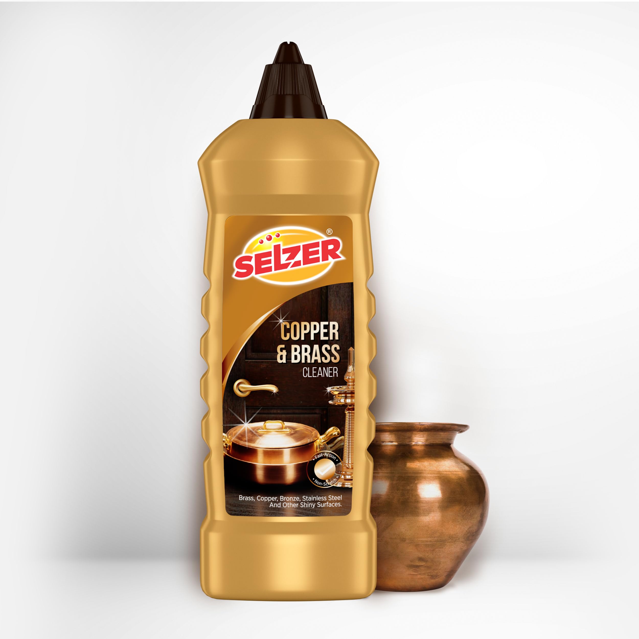Selzer Copper & Brass Cleaner - Anti-Tarnish Polish for Decorative Items, Jewelry & Antiques - 250ml Bottle - Perfect for Home Decor, Vintage Restoration & Metal Care