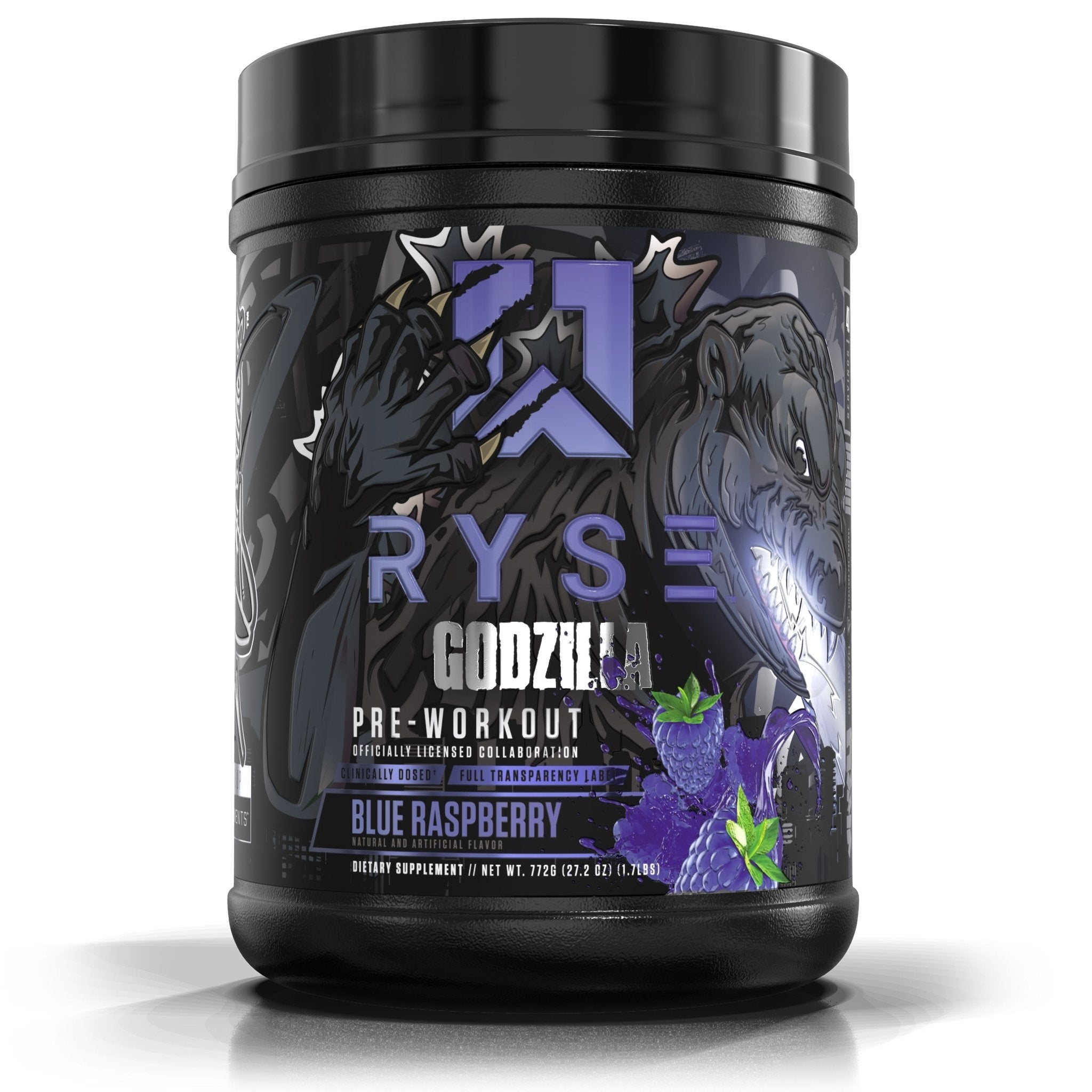RYSE GODZILLA® Pre Workout Supplement - Energy Booster & Muscle Pump Formula for Intense Workouts | Gym Performance Enhancer for Men & Women | Best for Bodybuilding, Weightlifting & CrossFit Training