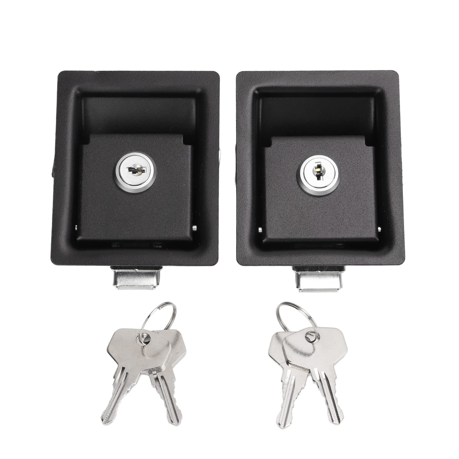 Ymiko 2-Pack RV Handle Latches - Heavy Duty Carbon Steel & Zinc Alloy Trailer Door Latch Locks for Toolboxes, Cabinets & RV Doors | Secure Storage Solution for Trailers, Campers & Vehicles