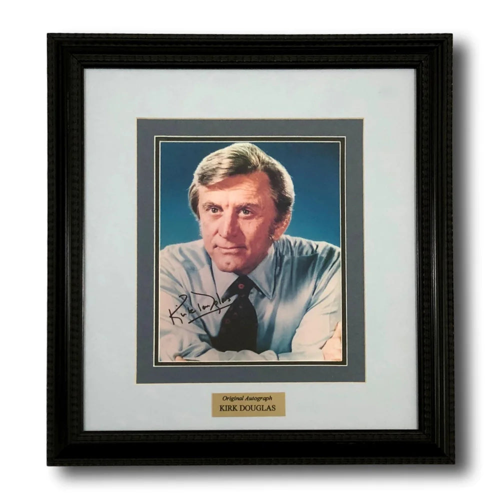 Kirk Douglas Autographed 8x10 Photo with JSA COA - Framed Spartacus & Michael Collins Movie Memorabilia - Perfect for Collectors, Movie Fans & Home Theater Decor