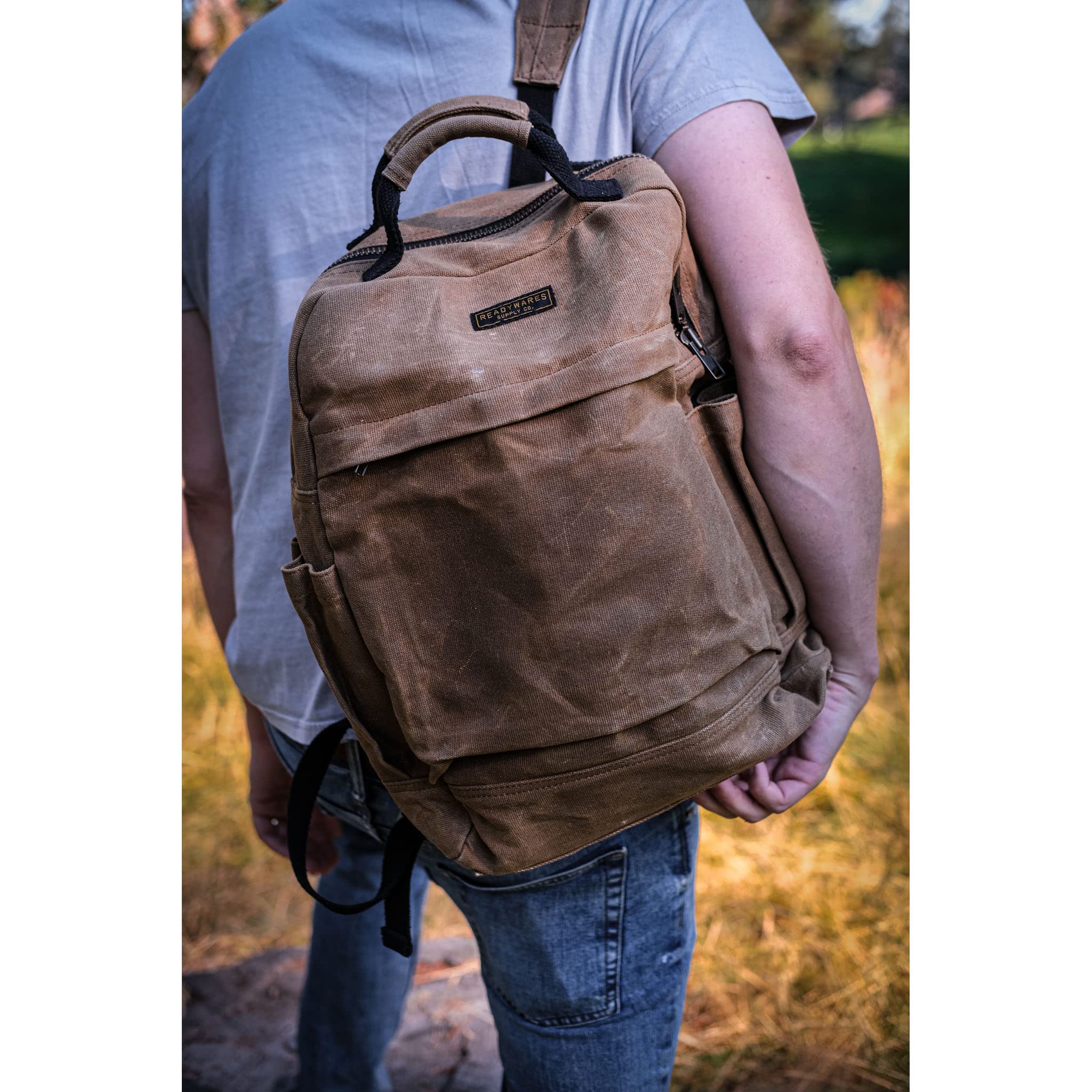 Durable Waxed Canvas Backpack for Men & Women - Waterproof Laptop Backpack with Spacious Compartment - Perfect for Work, Travel, Hiking & Daily Commute - Stylish & Functional Rucksack for Professionals & Students