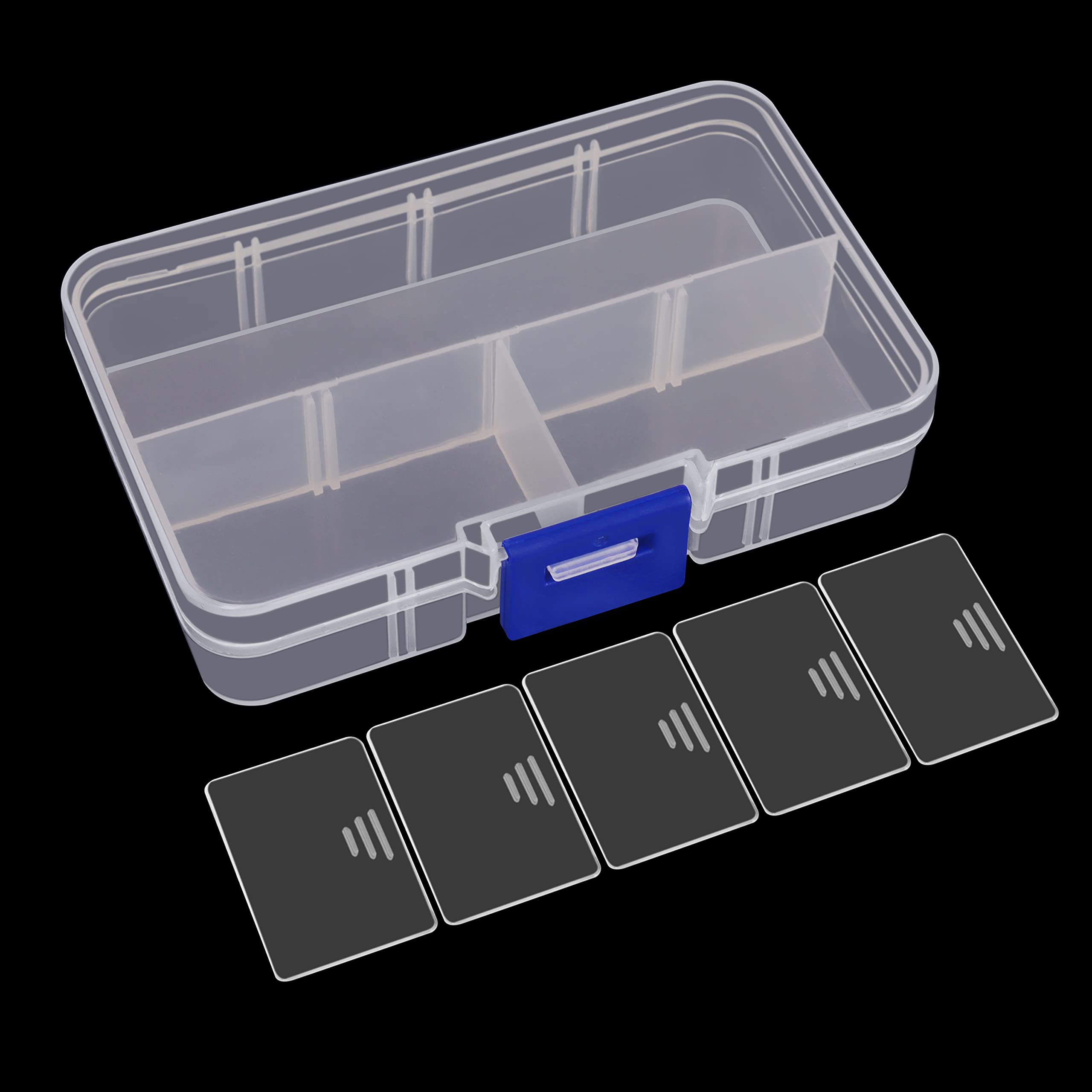 BELLE VOUS 8-Compartment Bead Storage Box (10 Pack) - Clear Plastic Organizer for Jewelry Making, Arts & Crafts Supplies - Portable Craft Storage Containers for Beads, Buttons, Threads - Perfect for DIY Projects & Home Organization
