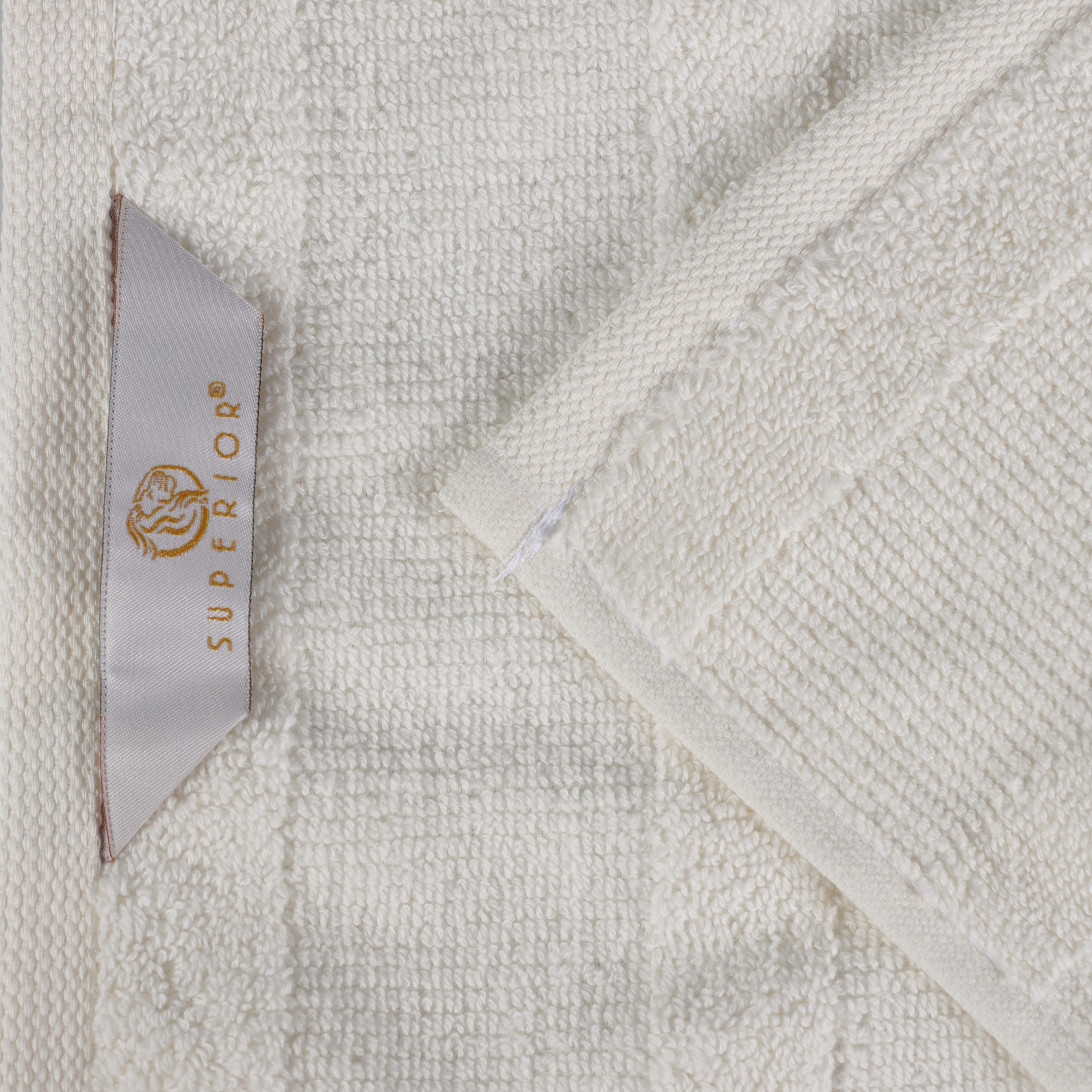 Premium 12-Piece Roma Cotton Ribbed Towel Set - Ultra Soft, Absorbent & Textured for Bath, Spa & Luxury Home Use
