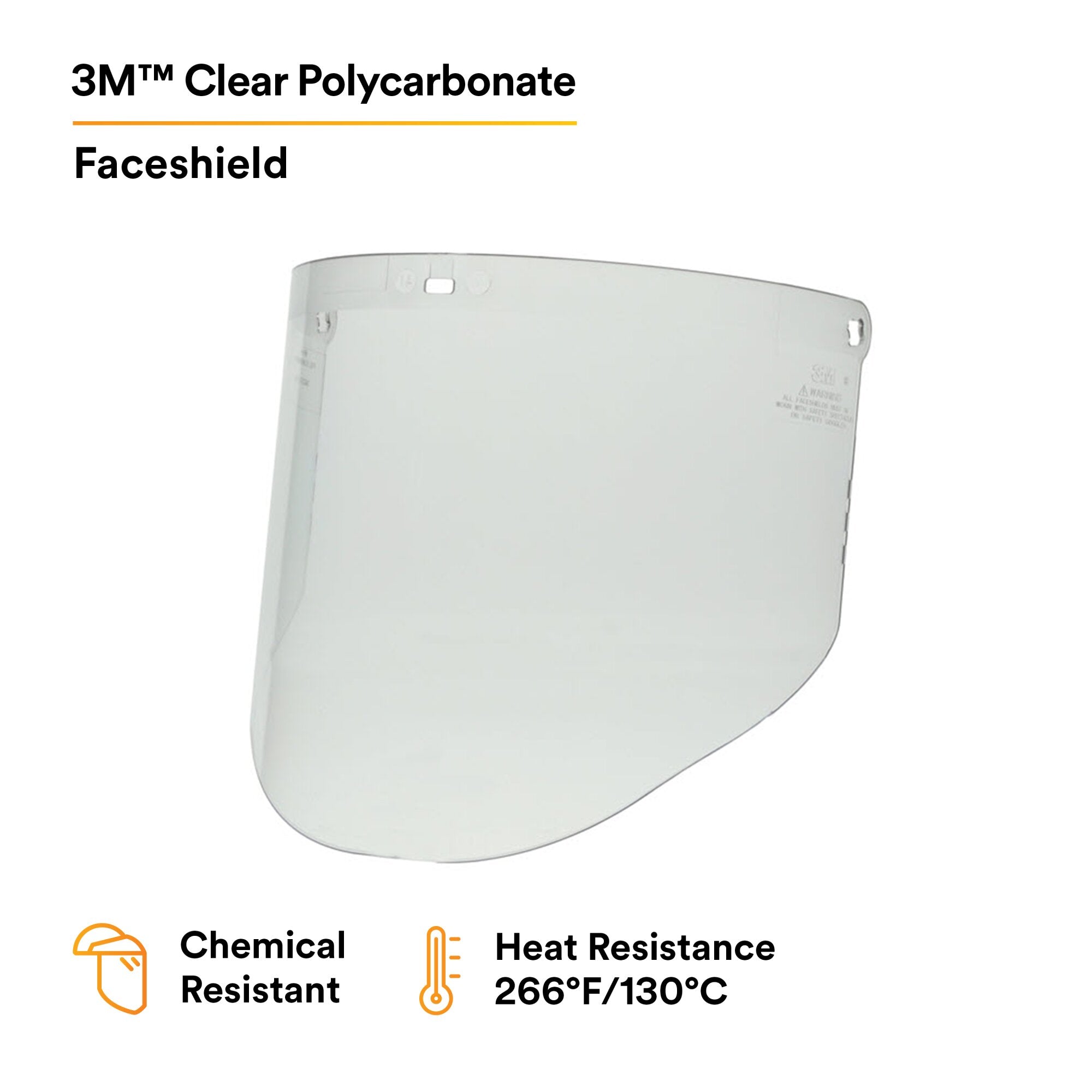 3M Clear Polycarbonate Faceshield WP96 (82701-00000) - Molded Safety Face Shield for Construction, Woodworking & Industrial Use - Impact Resistant Eye Protection for Workers