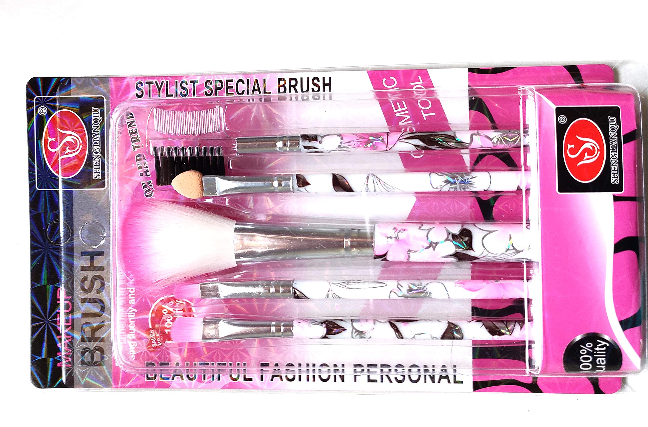 Professional Makeup Brush Set for Highlighter Powder & Face Cleansing - 5 Piece Kit for Flawless Makeup Application & Skincare Routine | Perfect for Daily Use, Travel & Professional Makeup Artists