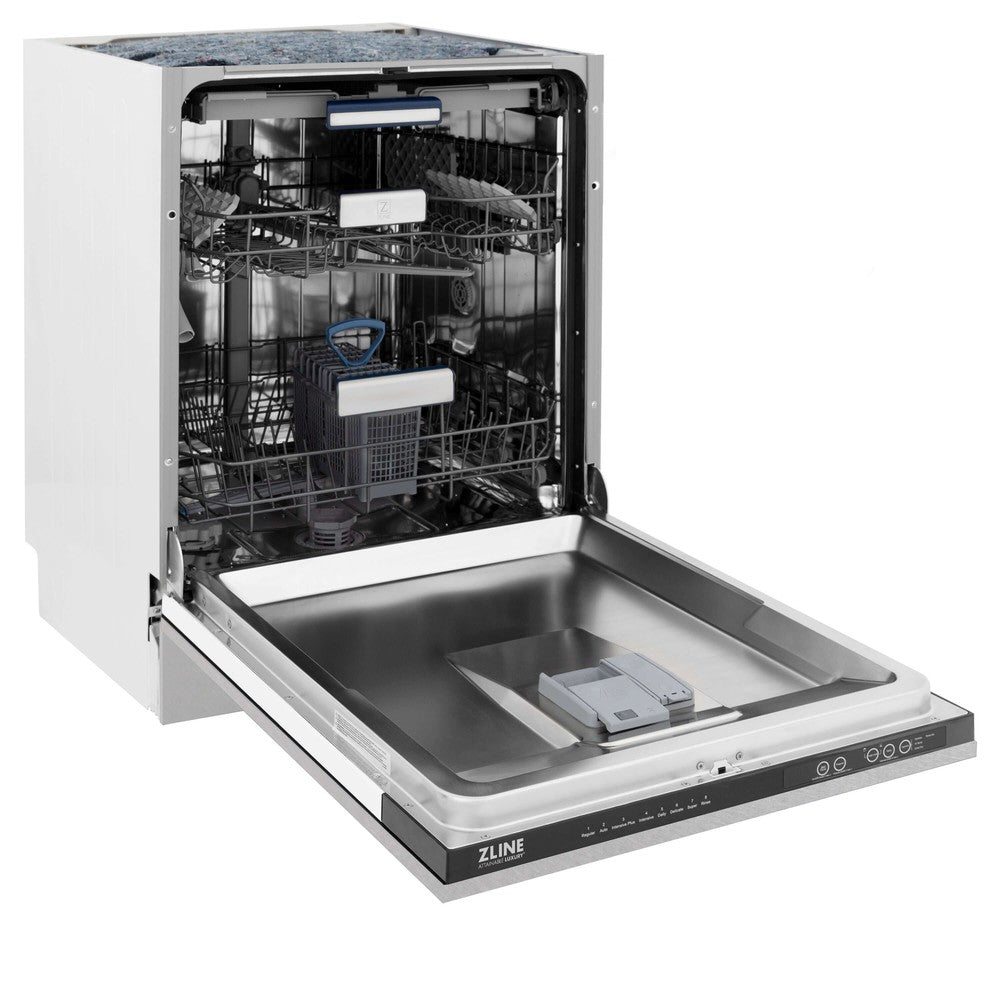 ZLINE 24 Inch Tallac Series 3rd Rack Tall Tub Dishwasher - Stainless Steel Panel & Tub, 51dBa Ultra Quiet (DWV SN 24) - Perfect for Modern Kitchens, Small Spaces & Energy-Efficient Homes