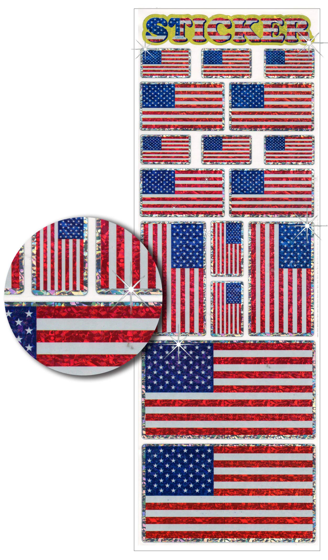 192 USA Flag Stickers - Patriotic Decals for Cars & Laptops