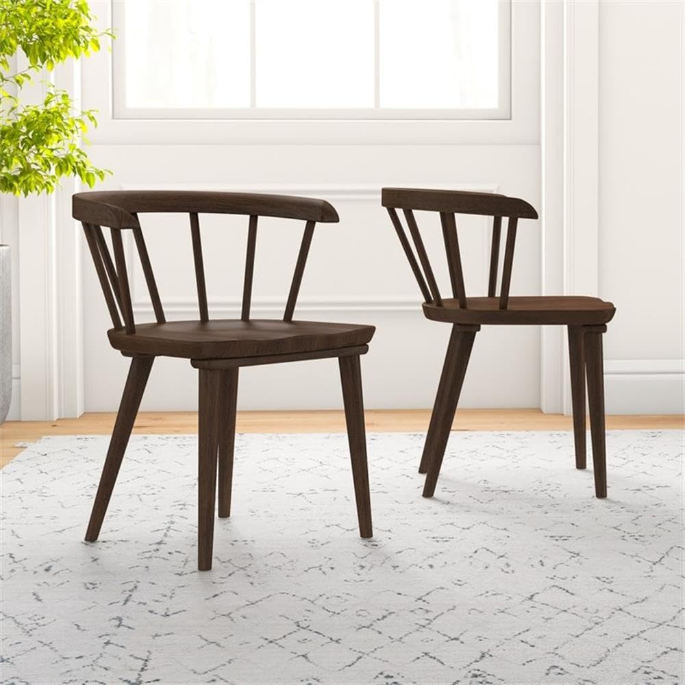 Mid-Century Solid Wood Dining Chair Set of 2 - 27