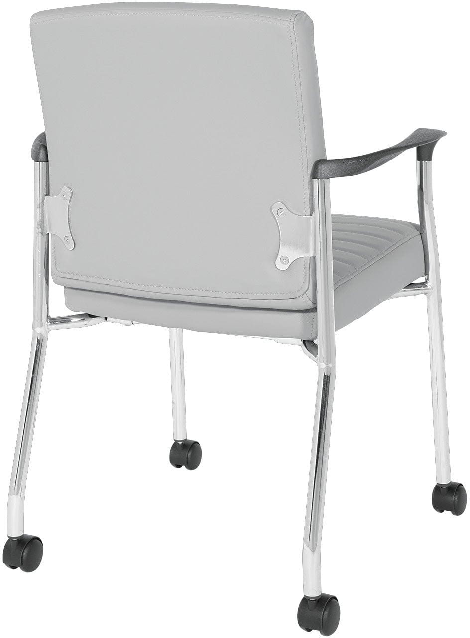 Office Star Guest Chair with Casters [FL38640] - Ergonomic Rolling Visitor Chair for Home Office, Conference Room & Reception Area