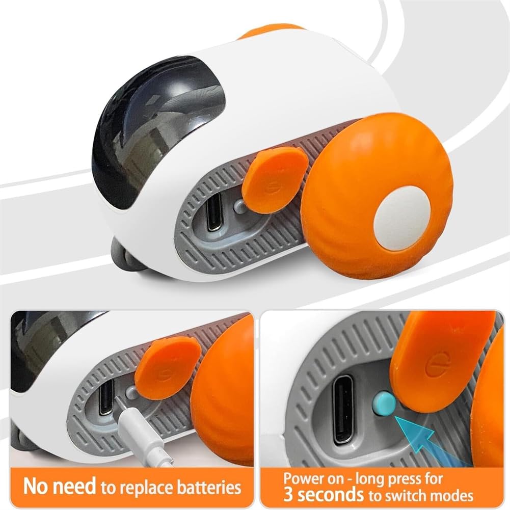 Turbo Tail 2.0 Interactive Cat Toy - 2024 Best Gravity-Sensing Popper Toy with 3 Play Modes for Indoor Cats, Orange - Perfect for Playtime, Exercise & Bonding with Your Feline Friend