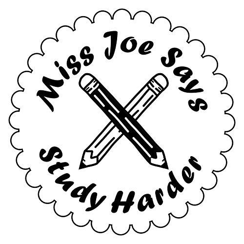 Self Inking Teacher Stamp - Custom Grading Stamp for Classroom, Teacher Supplies & Gradebook - 400 Round Rubber Stamp with 'Study Harder' Message - Perfect for Grading Papers, Homework Feedback & Classroom Organization
