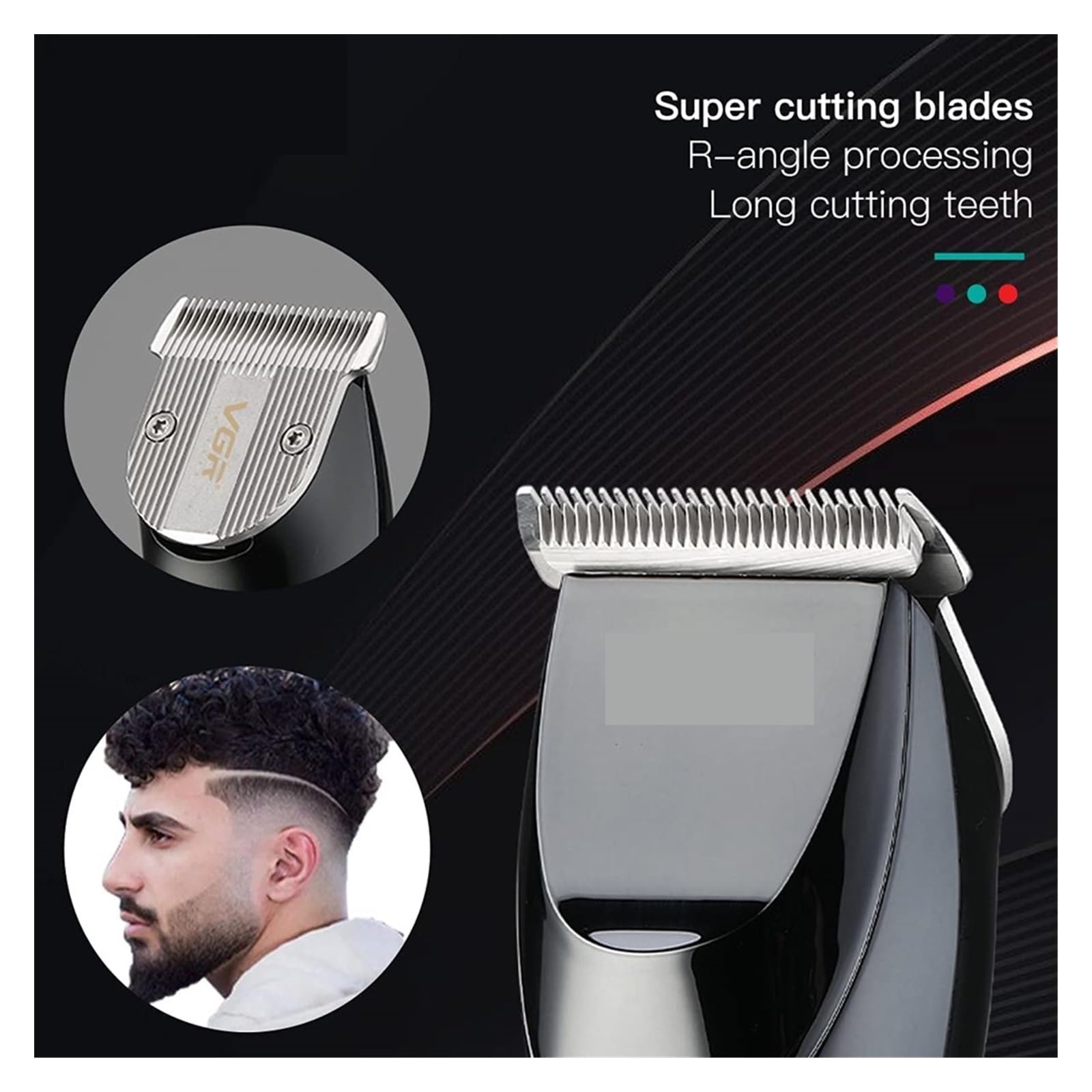 Professional Hair Clipper & Beard Trimmer Kit - V-256 Wireless LCD Charging Haircut Machine for Men with Comb Care (Gift Box Included) | Perfect for Home Barbering, Salon Use & Travel Grooming