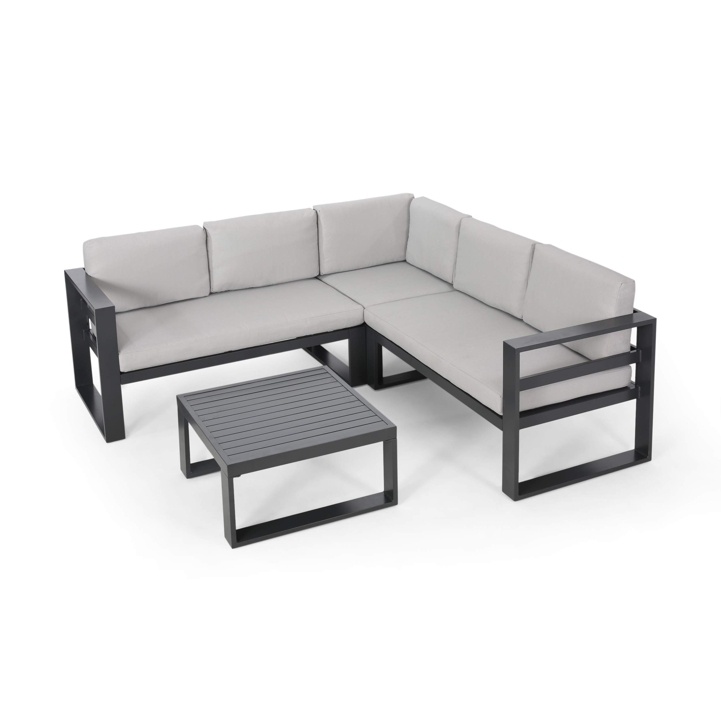 Outdoor Aluminum Sofa Sectional with Coffee Table - Patio & Garden Furniture