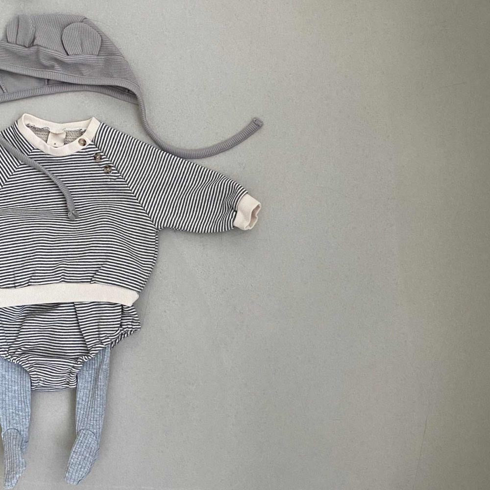Robbie Ribbed Baby Footie Pajamas - Soft Grey Cotton One-Piece Sleepsuit for Newborns & Infants | Cozy & Warm for Nighttime & Naptime