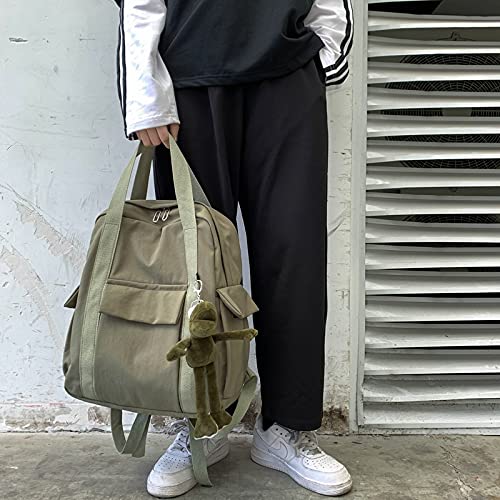Waterproof Solid Color Backpack for School, Travel & Casual Use - Lightweight & Durable Beige Daypack for Students, Commuters & Outdoor Adventures