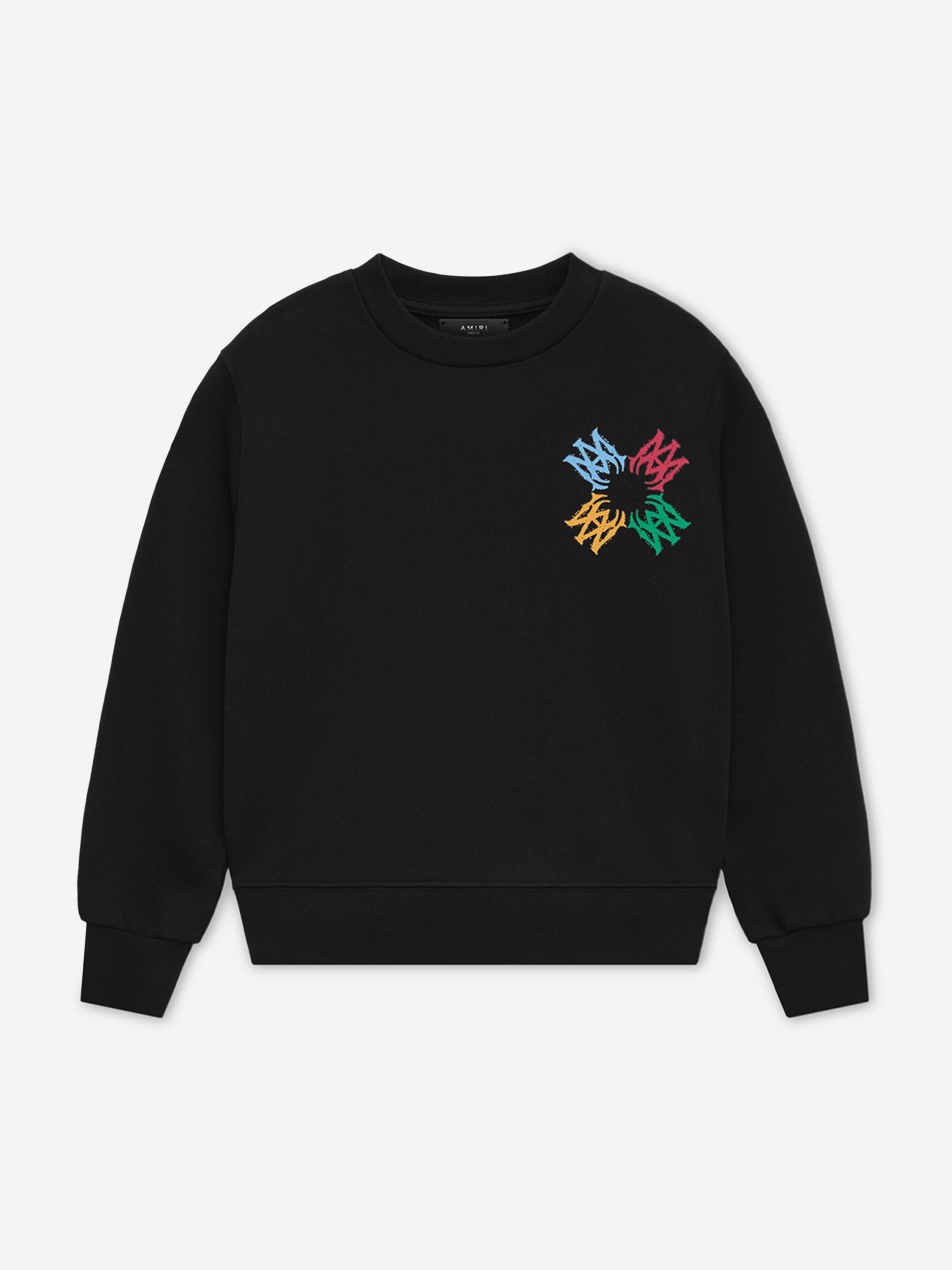 Amiri Kids MA Quad Scribble Sweatshirt - Black Cotton Pullover Hoodie for Boys & Girls | Stylish Streetwear for School & Casual Outings