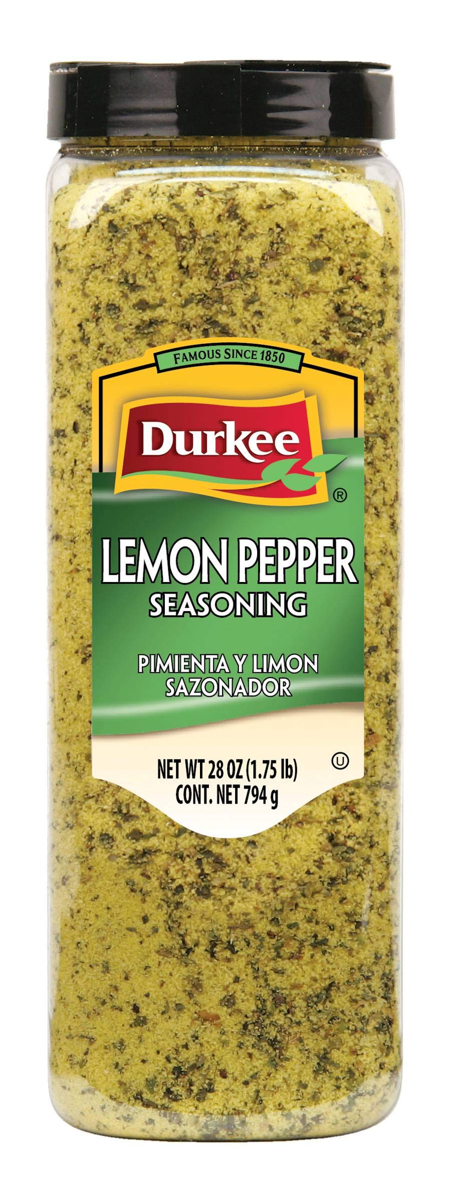 Durkee Lemon Pepper Seasoning - 28 oz. Bulk Container (Pack of 6) | Perfect for Grilling, Roasting & Seasoning Chicken, Fish & Vegetables