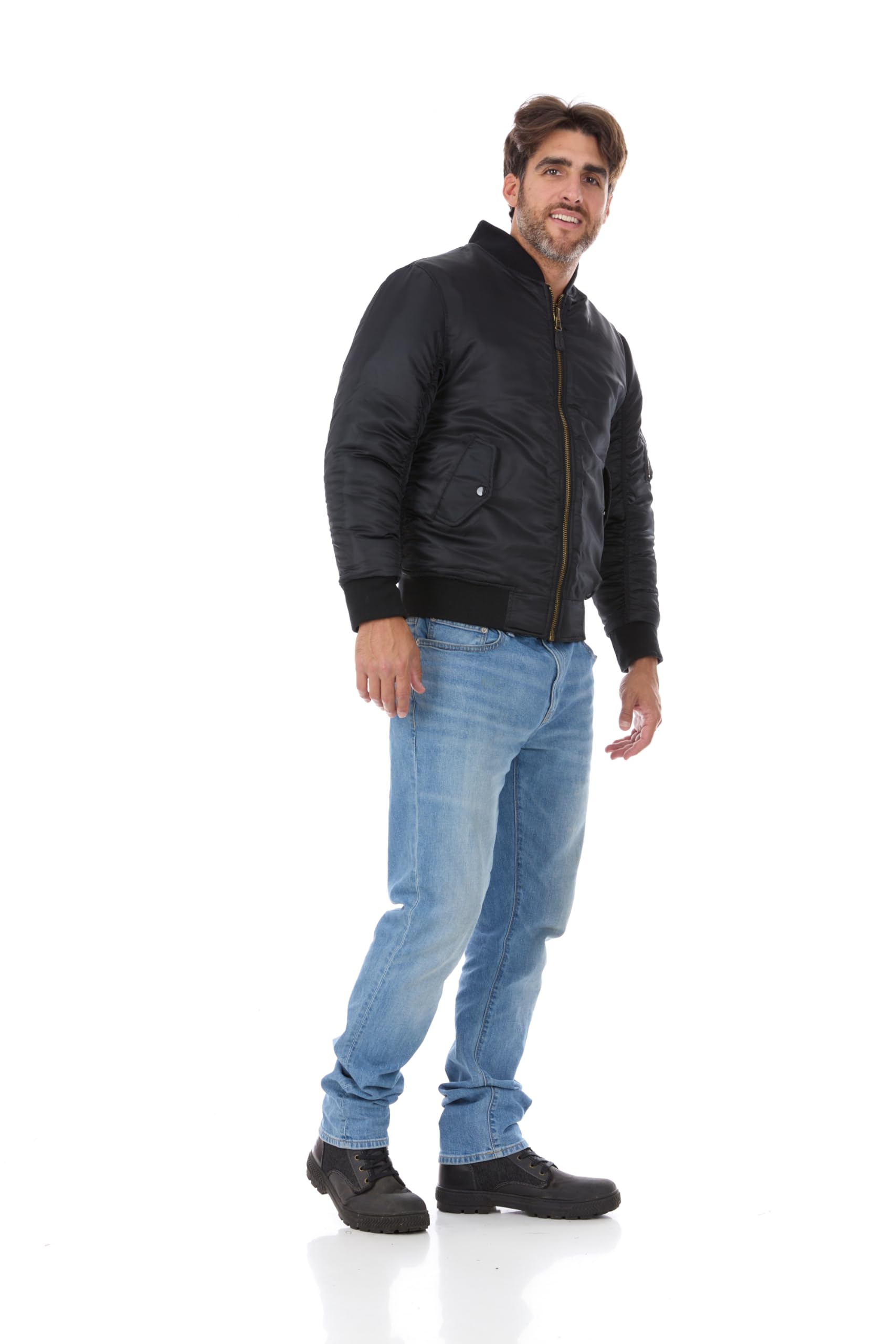 Men's Lightweight MA-1 Bomber Jacket - Military Flight Jacket for Pilots & Casual Wear | Water-Resistant Aviator Jacket for Outdoor & Urban Fashion