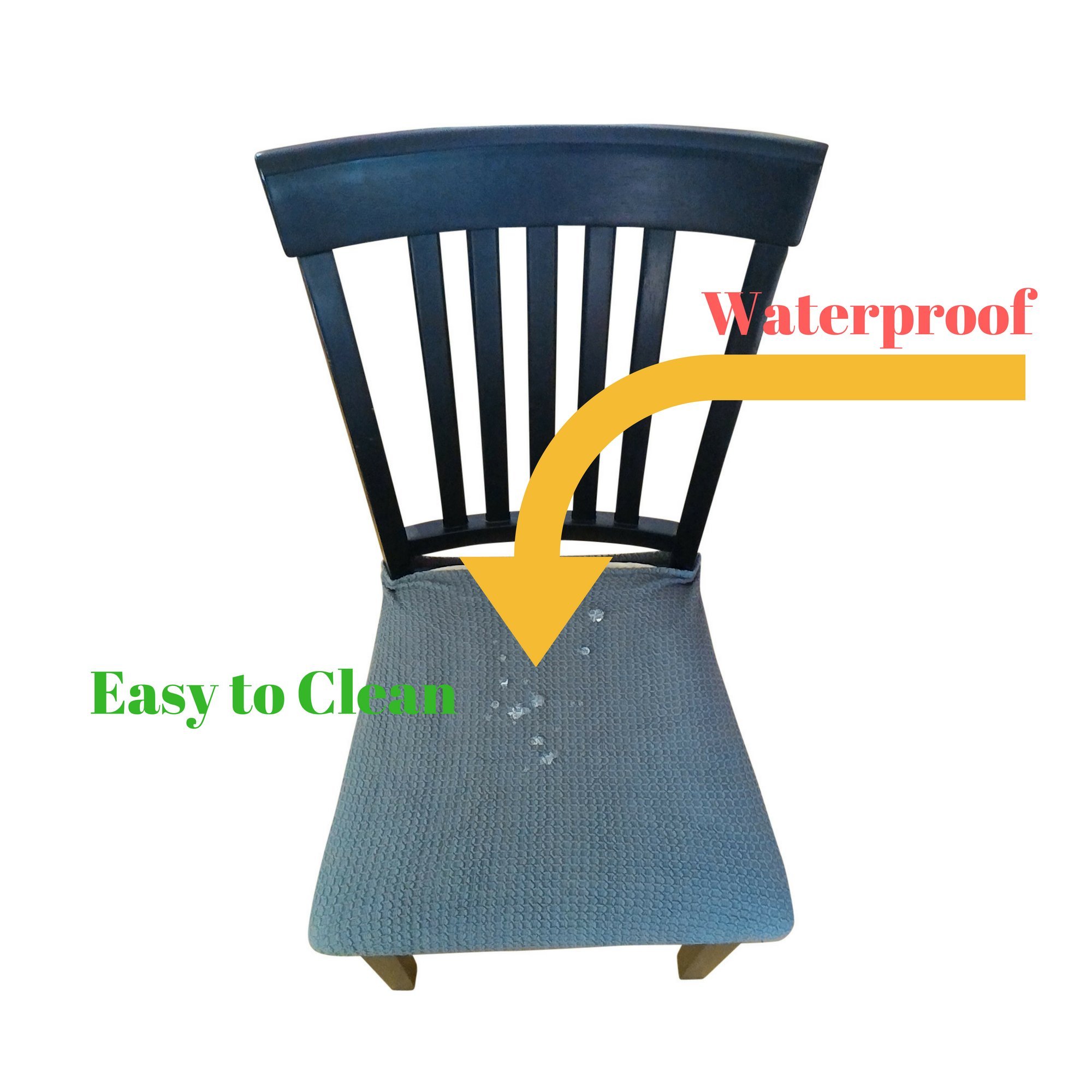 RELIABEST Waterproof Dining Chair Cover Protector - Pack of 2 - Machine Washable, Snug Fit, Removable - Ideal for Pets, Kids, Elderly, Restaurants & Parties - Easy Clean Mess Protection (Grey) - Perfect for Family Dinners, Outdoor Events & Daily Home Use