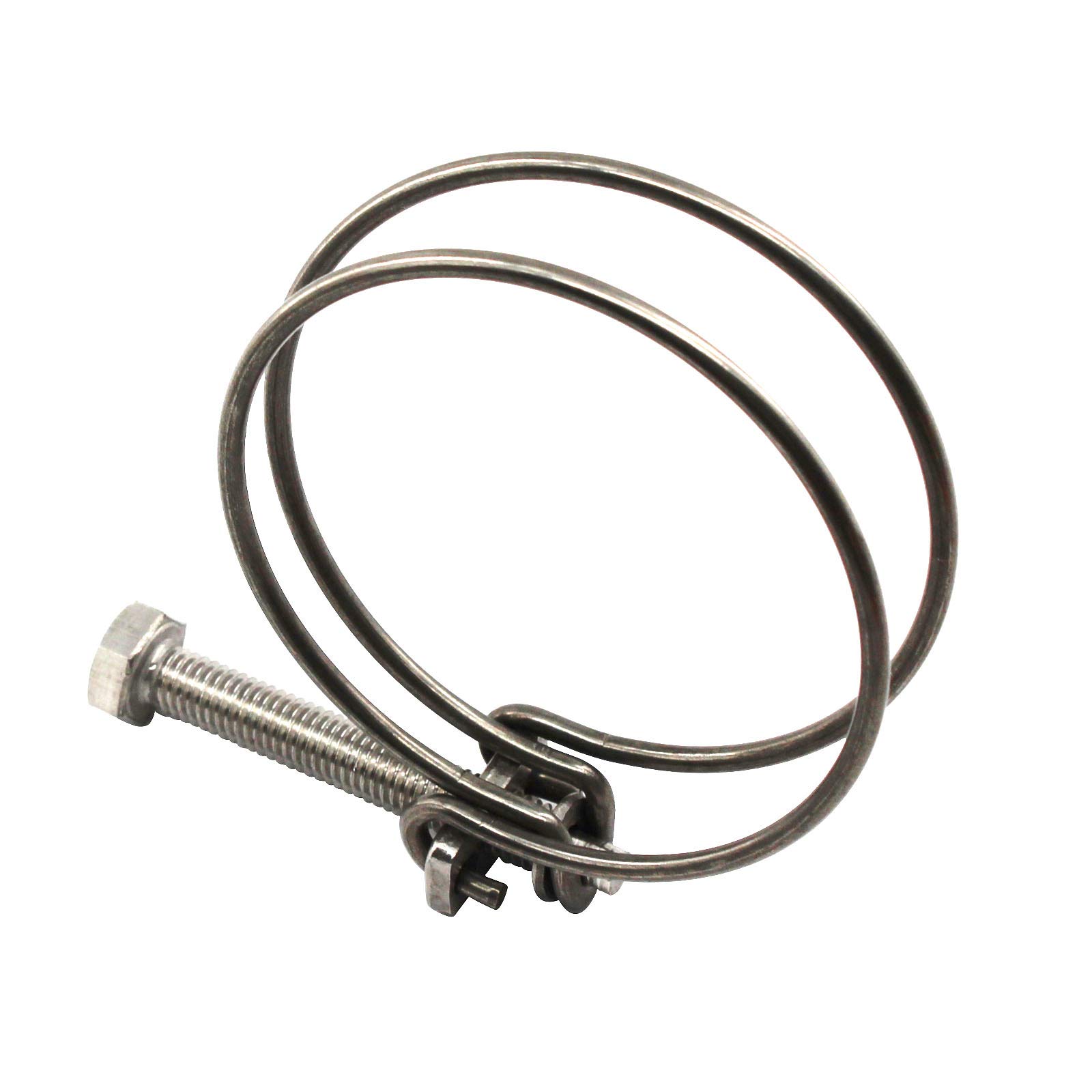 6-Pack 26-30mm Stainless Steel Double Wire Hose Clamps - Heavy Duty Pipe Tube Clips for Automotive, Marine, Plumbing & Industrial Applications