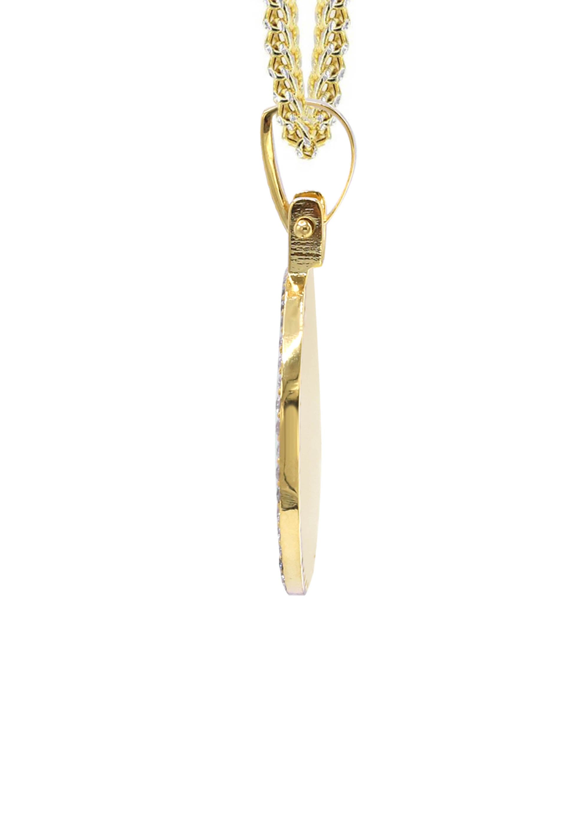 10K/14K Yellow Gold Round Diamond Picture Pendant Necklace | 0.50 Carat Diamond | Perfect for Anniversary Gifts & Special Occasions