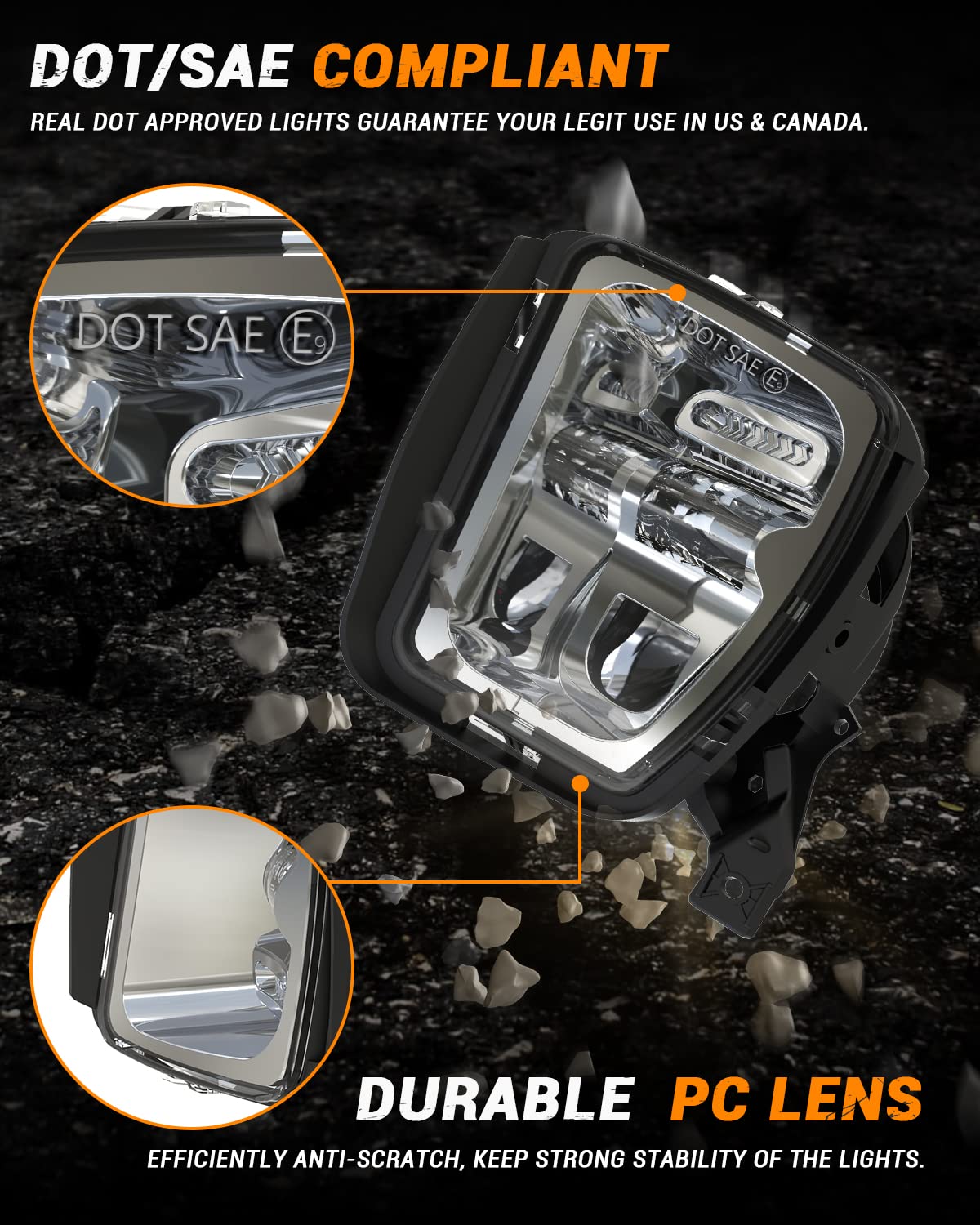 LED Fog Lights for Dodge Ram 1500 (2013-2020) - DOT Approved Replacement Bumper Driving Lights - Silver Finish - Perfect for Night Driving & Off-Road Adventures
