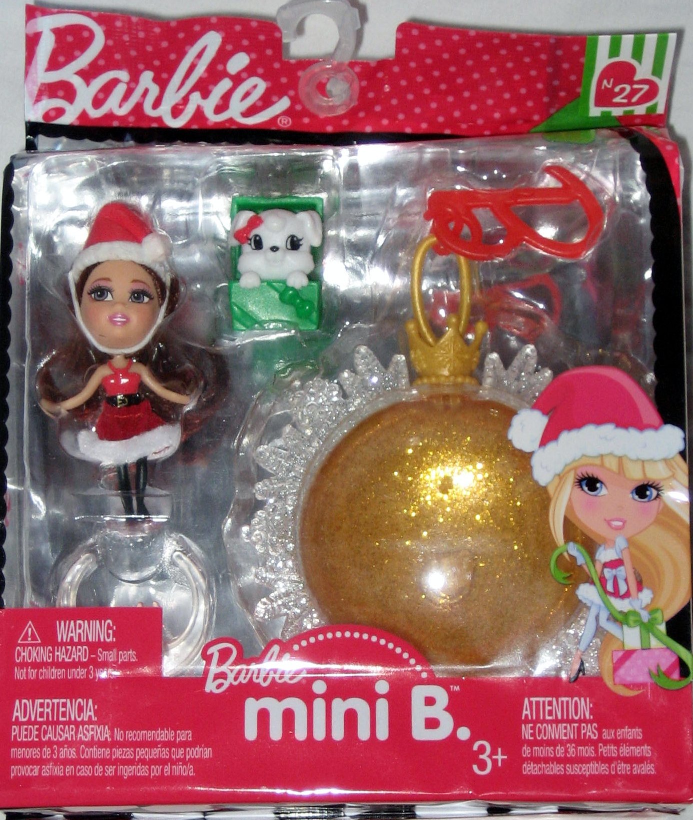 Barbie Mini B with Pet Yellow Christmas Ornament - Holiday Dollhouse Decor & Tree Topper for Kids