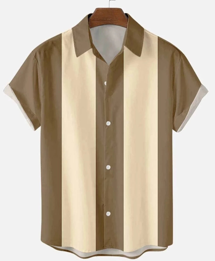 Antonio's Clothing Men's Summer Striped Casual Shirt - Lightweight Breathable Button Down Shirt for Beach, Vacation & Outdoor Activities