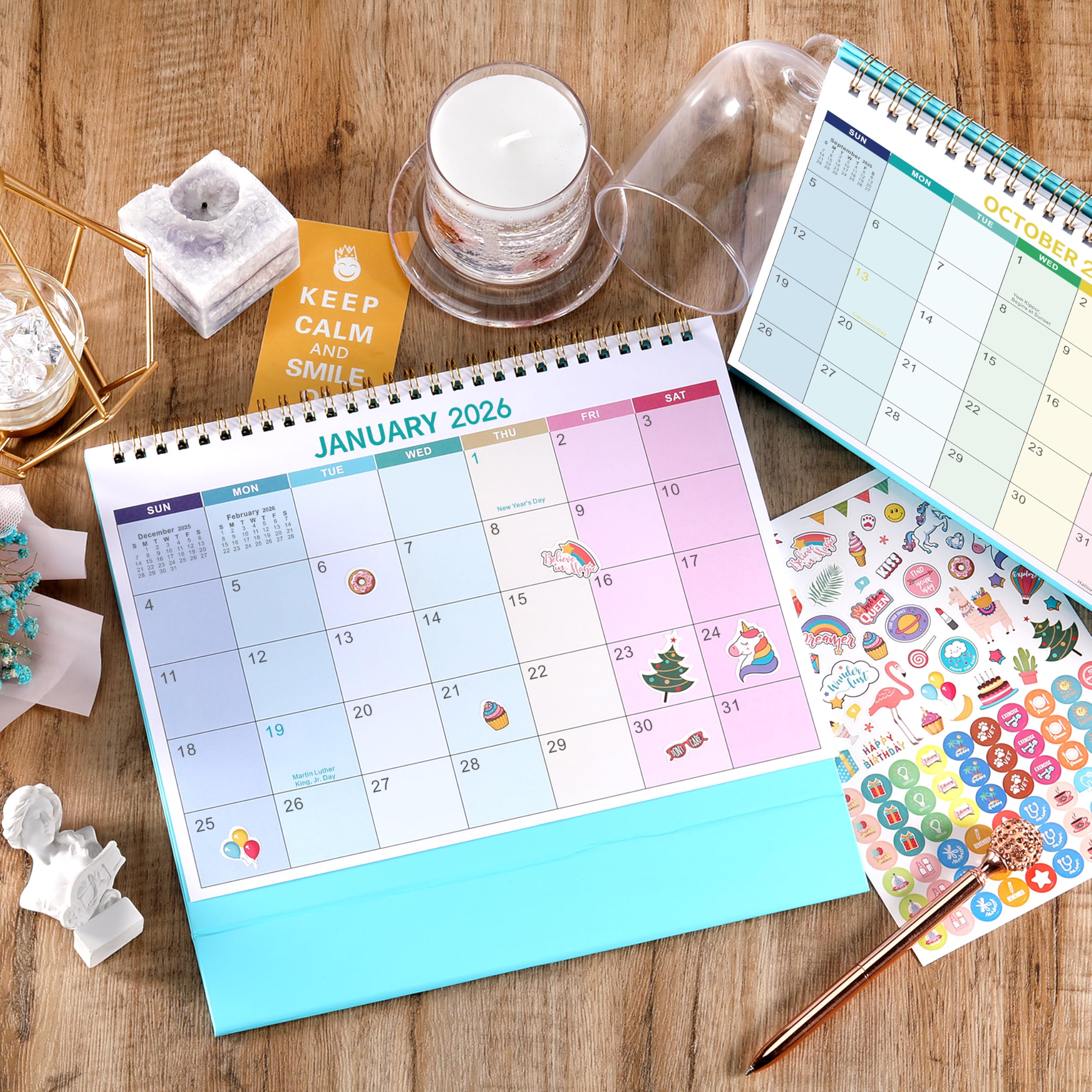 2025-2026 Desk Calendar | July 2025 - December 2026 | 9.8